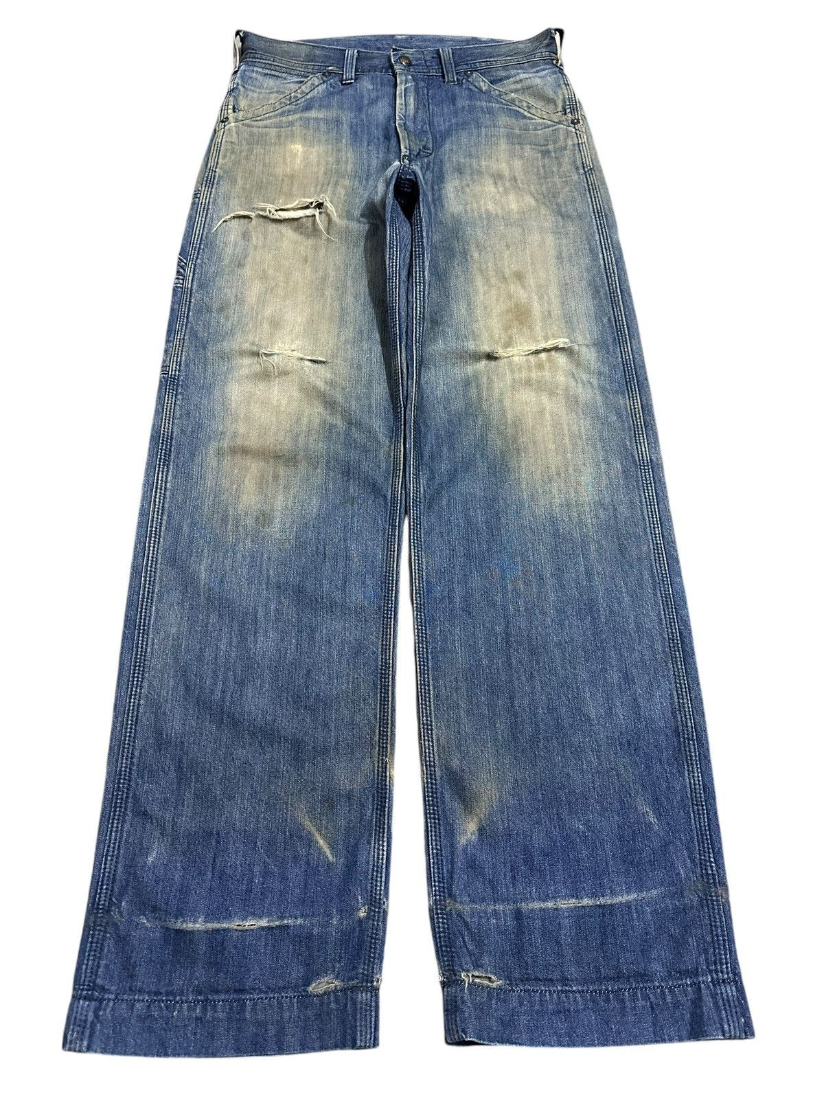 Lee Vintage 90s Lee Mud Faded Wash Distressed Carpenter Jeans Size US 30 / EU 46 - 1 Thumbnail