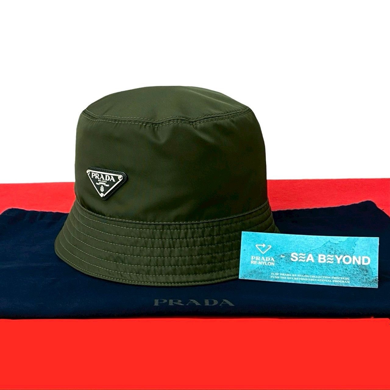 Prada Prada Prada Re-Nylon Cotton Polyamide Bucket Hat Cotton Hats DUTY FREE for USA Size ONE SIZE - 1 Thumbnail