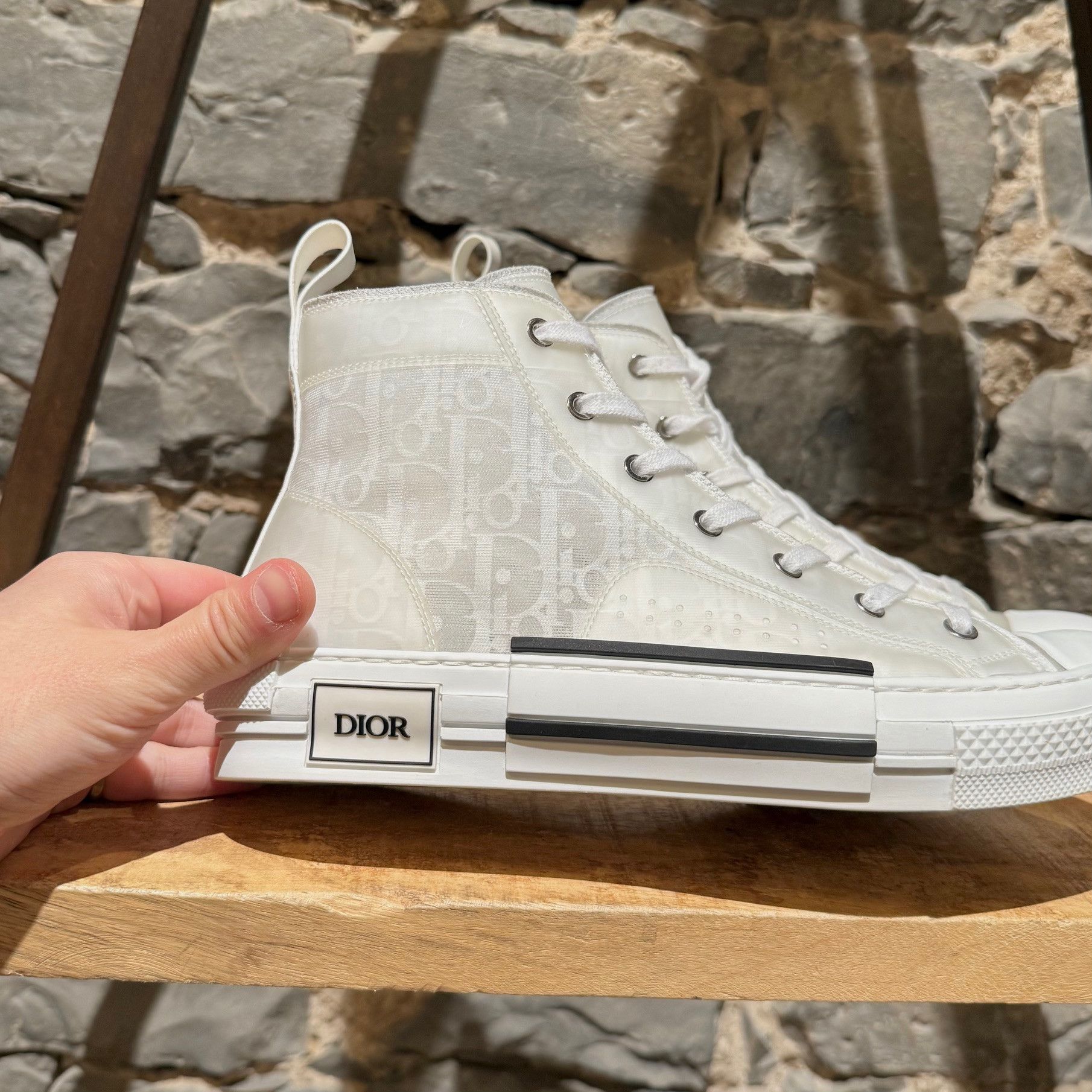 Dior Dior B23 White Transparent Oblique High-top Sneakers Size US 9 / EU 42 - 2 Thumbnail