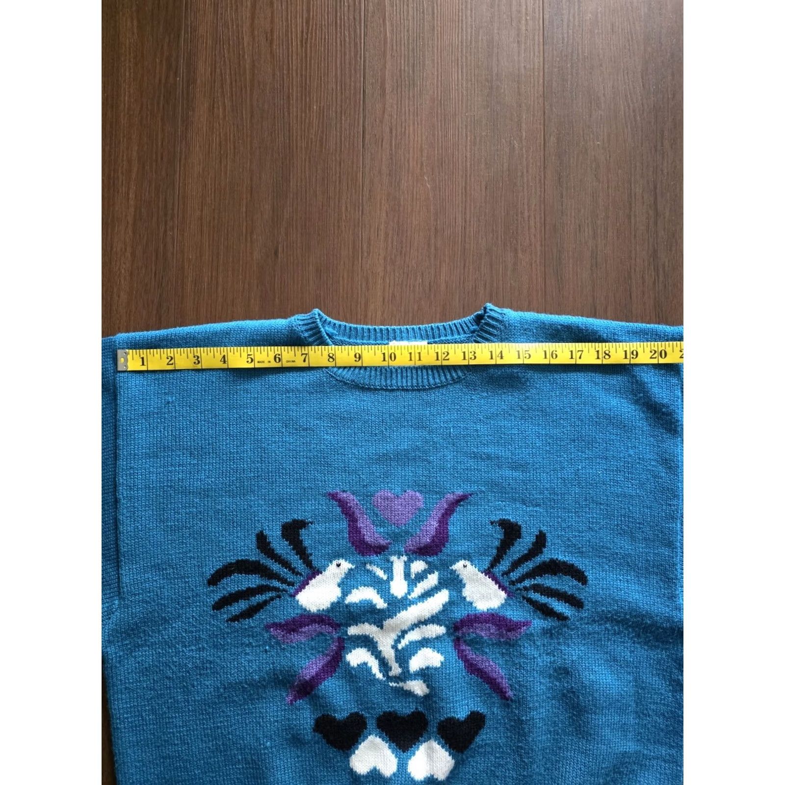 Vintage VINTAGE TanJay Womens Sweater XL 1990s Wool Blend Blue Arts & Crafts 80s 90s Casual Mens Womens Size XL / US 12-14 / IT 48-50 - 5 Thumbnail