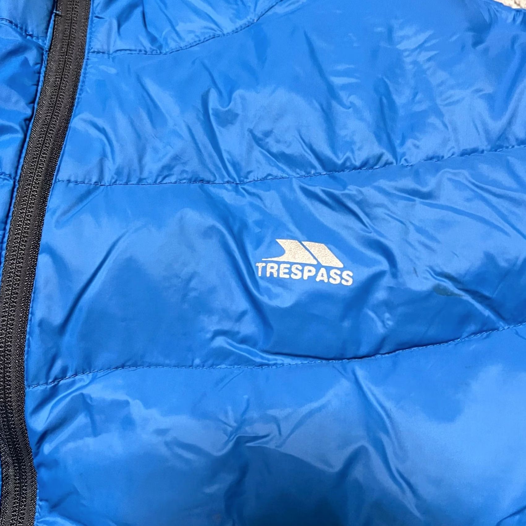 Vintage Trespass Down Jacket Mens XXL Quilted Coat Blue Hooded Stormer flaw Hole by pocket Regular Mens 2XL Jacket Puffer Blue Size US XXL / EU 58 / 5 - 5 Thumbnail