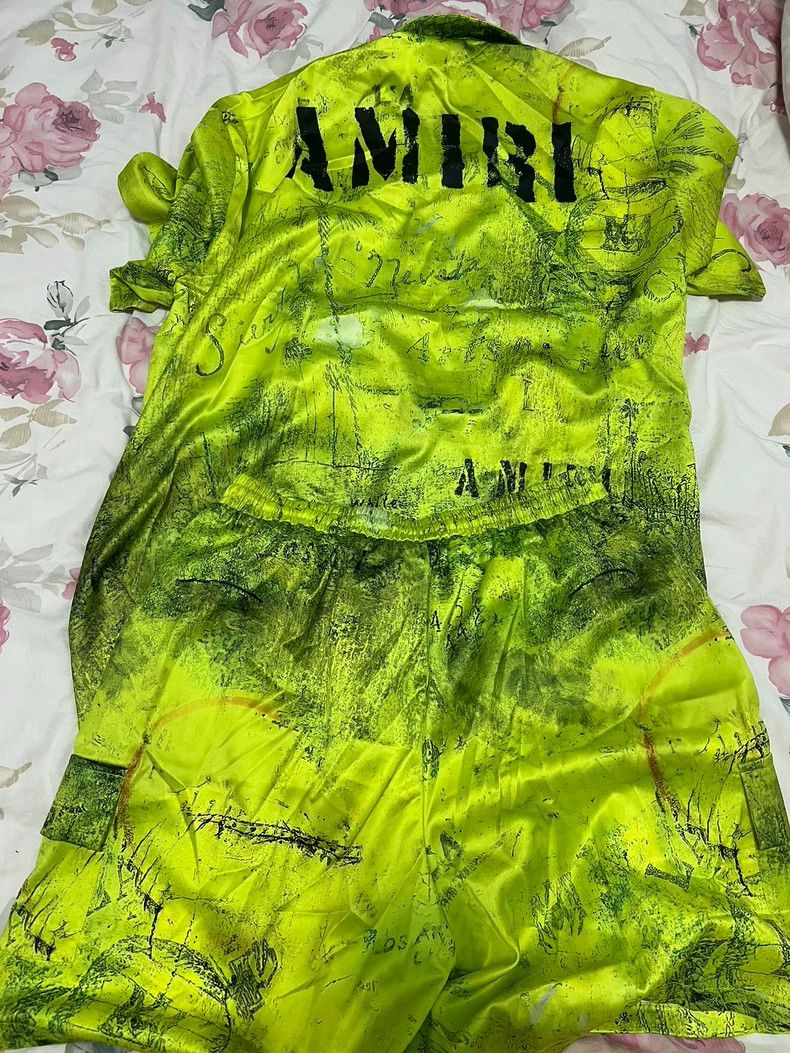 Amiri Amiri silk green shirt and shorts Size US XXL / EU 58 / 5 - 9 Thumbnail