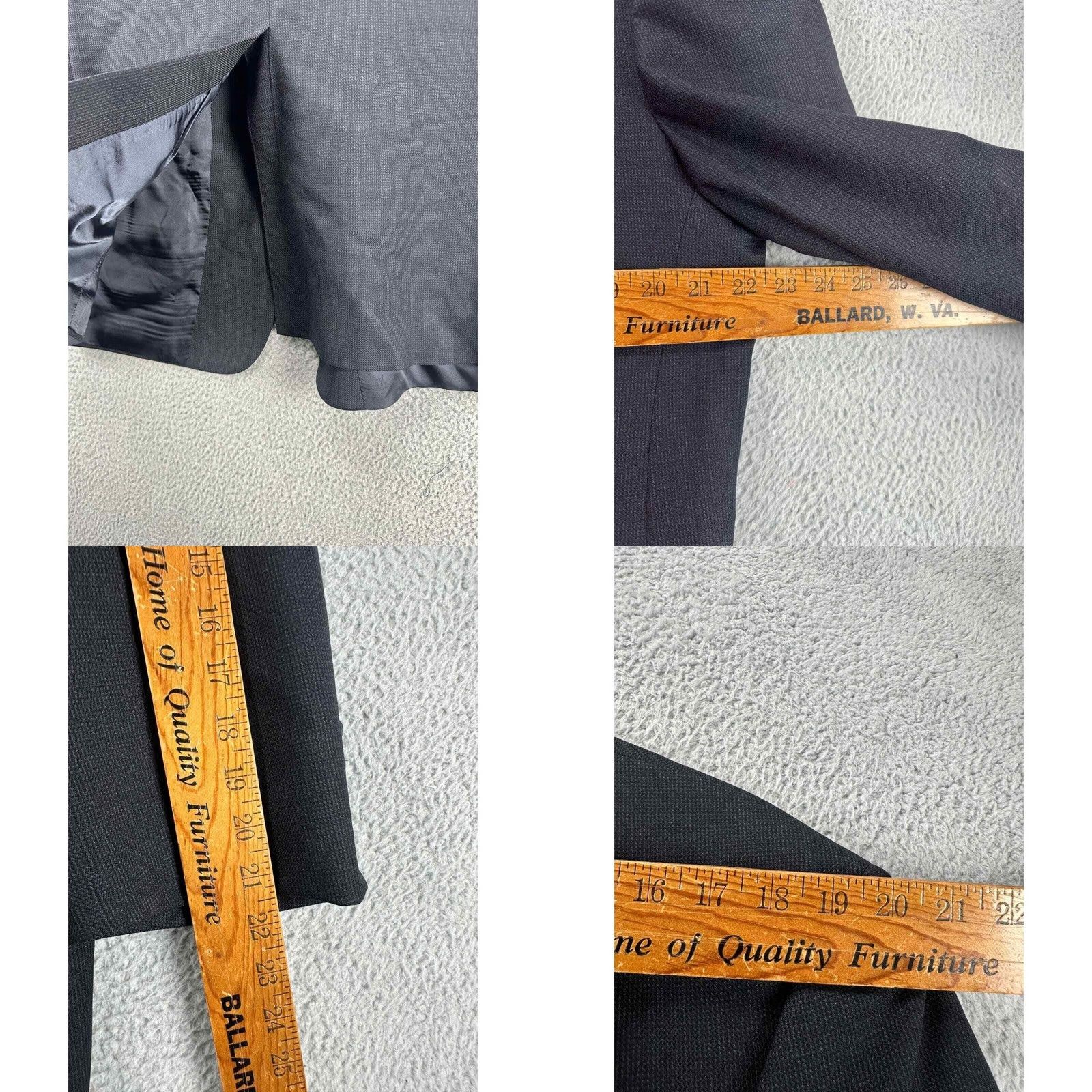 Hart Schaffner Marx Hart Schaffner Marx Wool Blazer Men 43R Navy 2 Button Sport Coat Suit Grey Size 46R - 8 Thumbnail