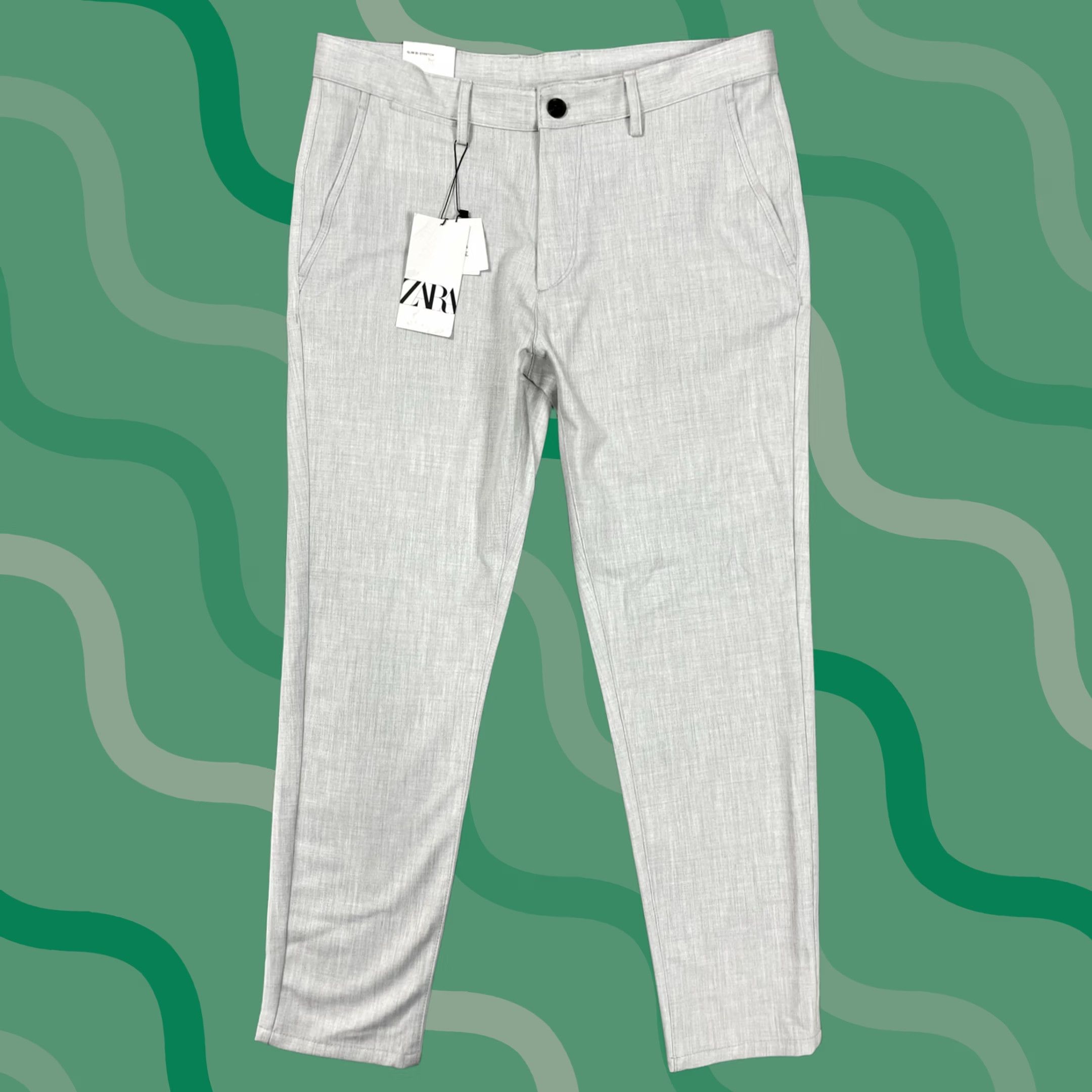zara grey dress pants Zara - Zw Collection Plaid Straight Pants - Gray - M