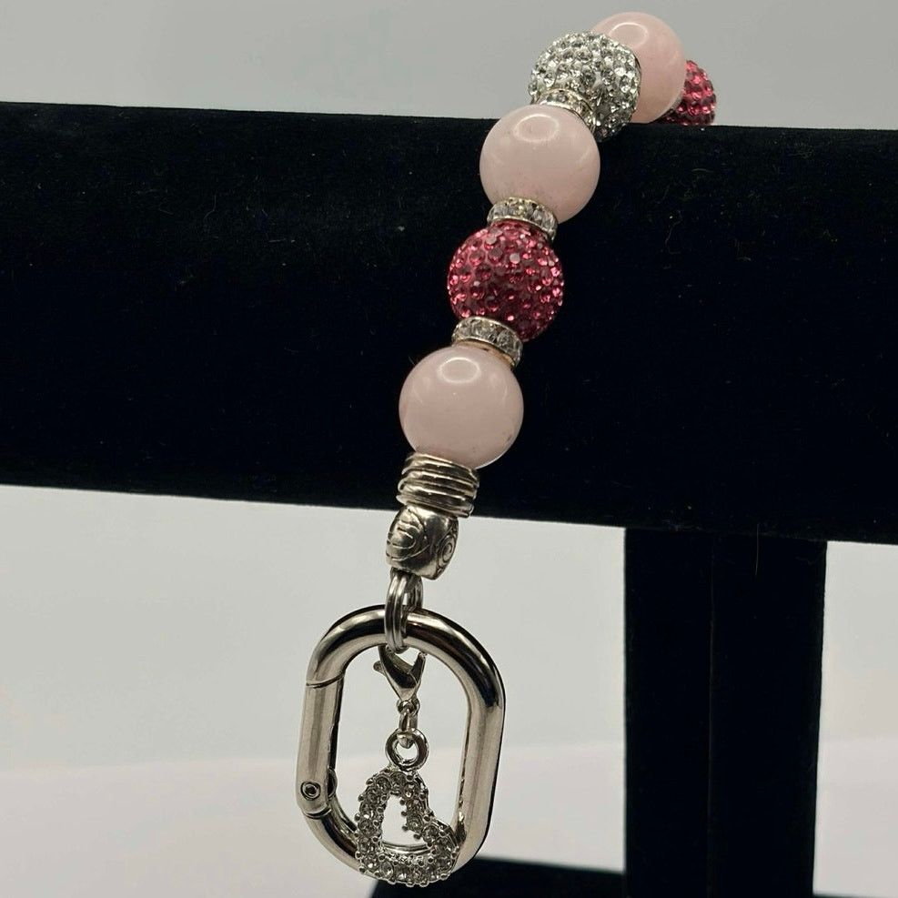 Other Pink & Silver Heart Keychain Size ONE SIZE - 1 Thumbnail