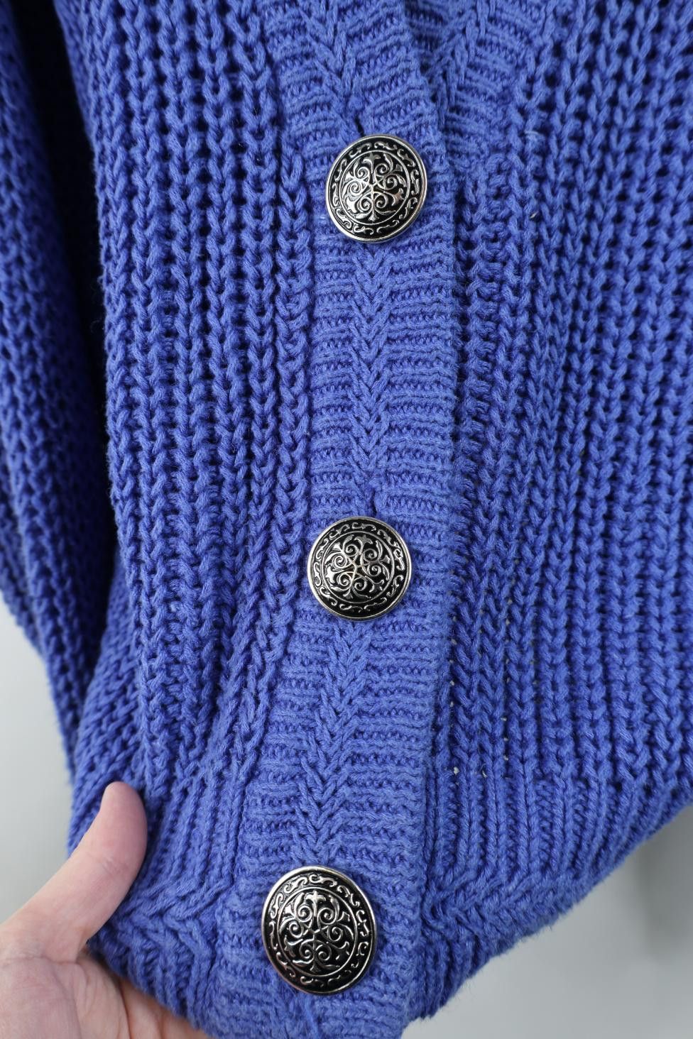 Vintage Vintage 90s Streetwear Chunky Ribbed Knit Cardigan Sweater Size L / US 10 / IT 46 - 4 Thumbnail