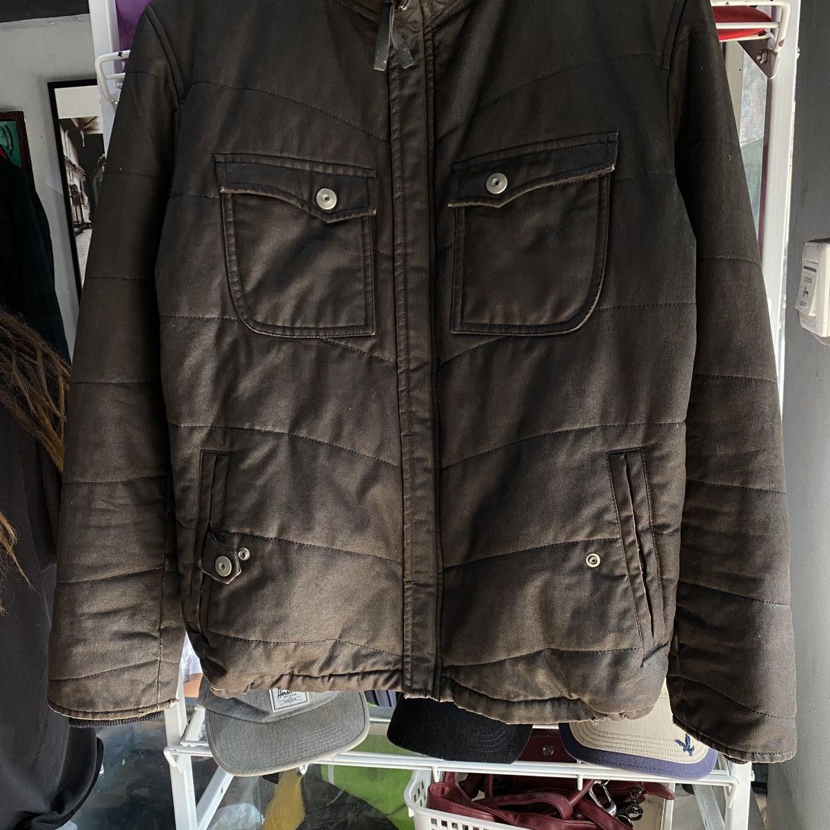ABAHOUSE 2000s Abahouse - Wool Waxed Bikers Jackets Size US L / EU 52-54 / 3 - 5 Thumbnail