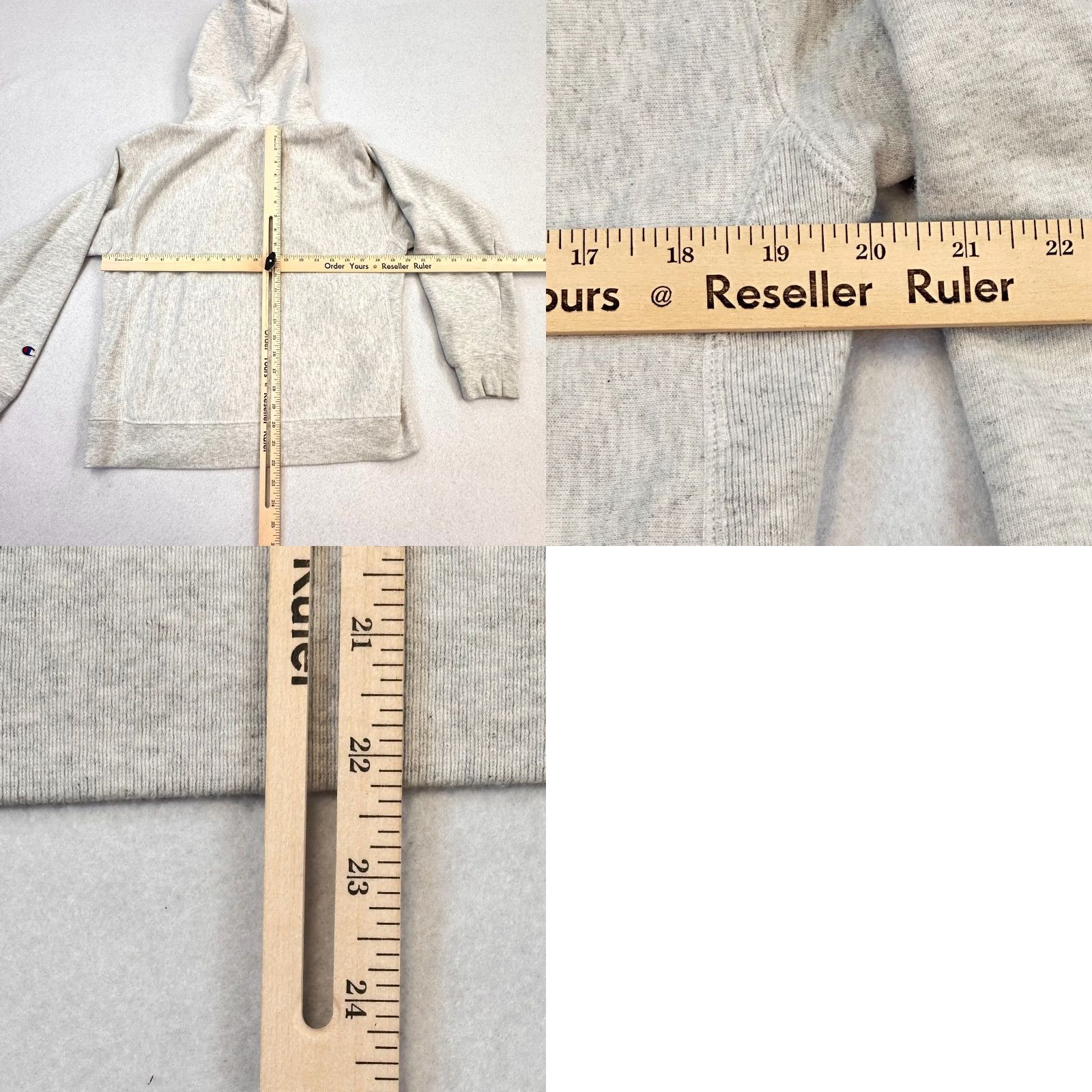 Champion VINTAGE Champion Reverse Weave Gray Hoodie Mens M Large tag Large but measures Medium Embroidered Logo Hooded Kangaroo Pocket Zip Pullover Size US M / EU 48-50 / 2 - 8 Thumbnail