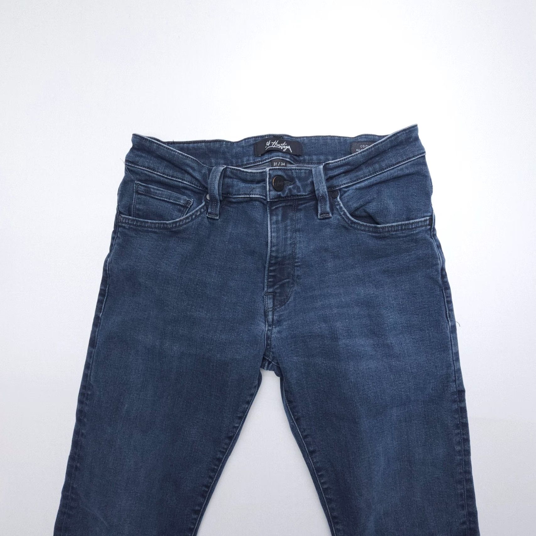 Vintage 34 Heritage Jeans Mens 34 Heritage Jeans Mid Rise Tapered 31 x 32 Dark Blue Slim 5-Pocket Denim Cotton Blend Shirt? Size US 31 - 5 Thumbnail