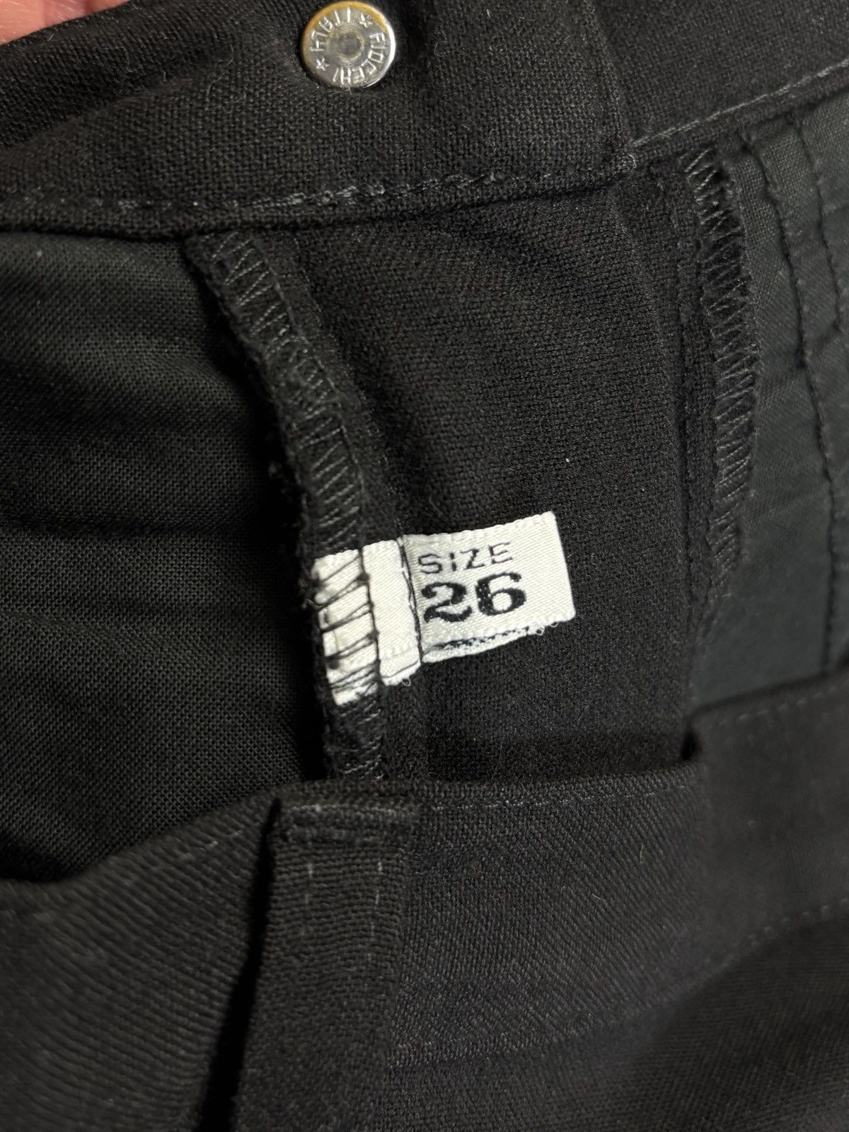 Emporio Armani × Giorgio Armani × Vintage Vintage Armani Jeans Black Trousers 1990s 2000s Wool Italy Size 26" / US 2 / IT 38 - 10 Thumbnail