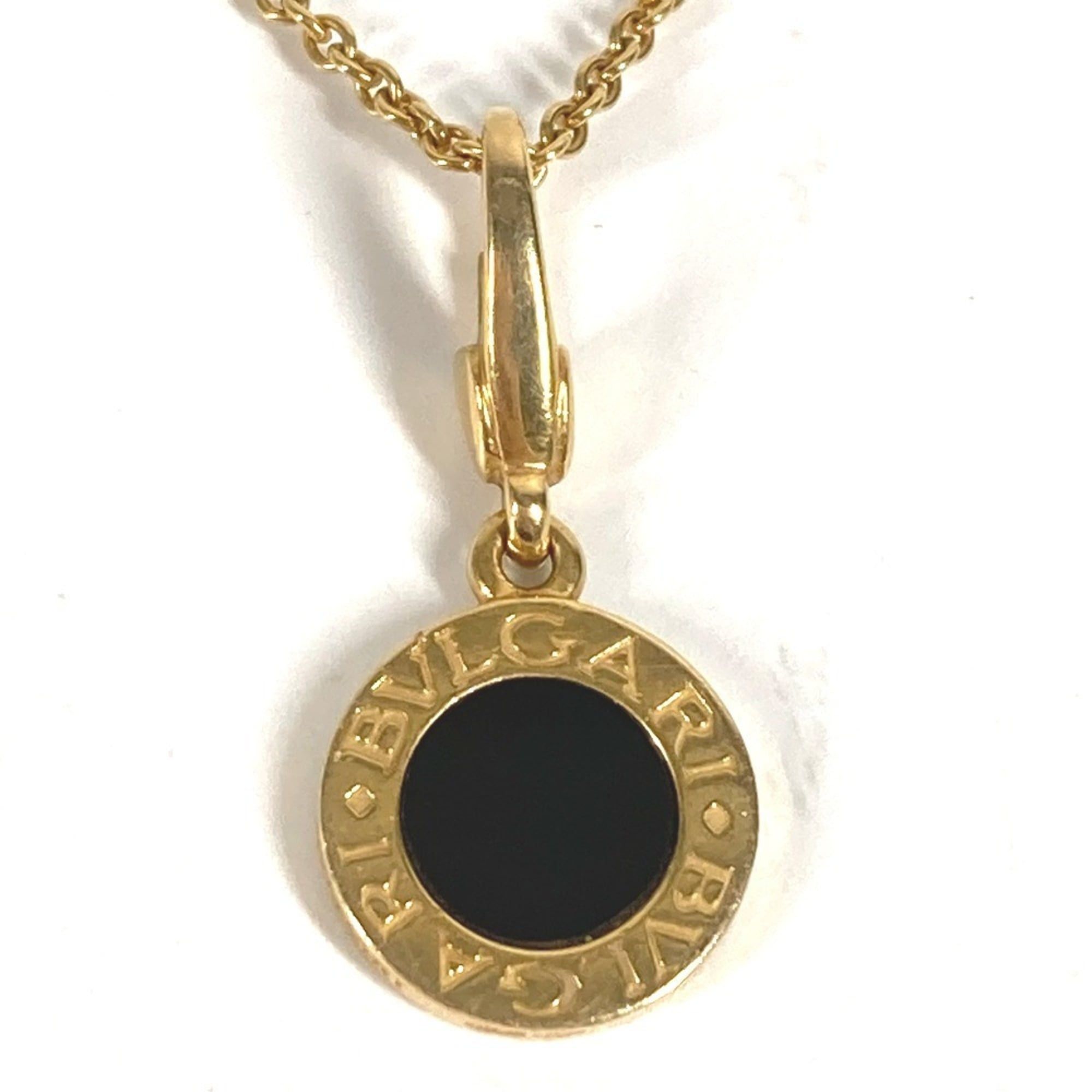 BVLGARI 18K Gold Bvlgari Logo Jewelry Accessory Chain Necklace YG750 Unisex