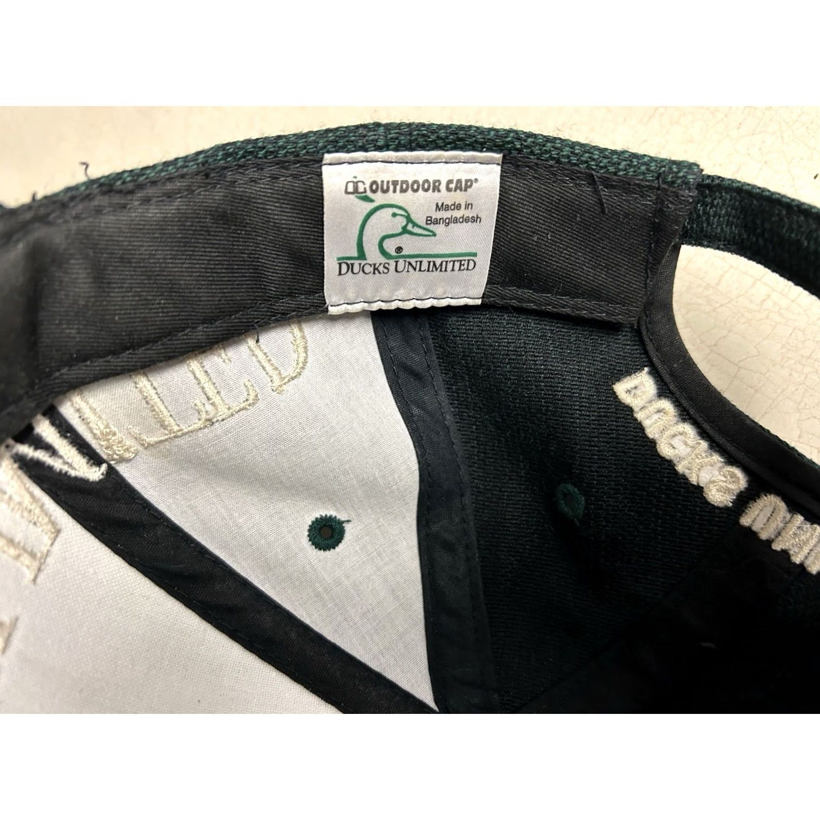 Vintage VINTAGE Ducks Unlimited Hat Cap 90s Strapback Embroidered Big Spellout Outdoors Mens One Size Green Cap Size ONE SIZE - 5 Thumbnail