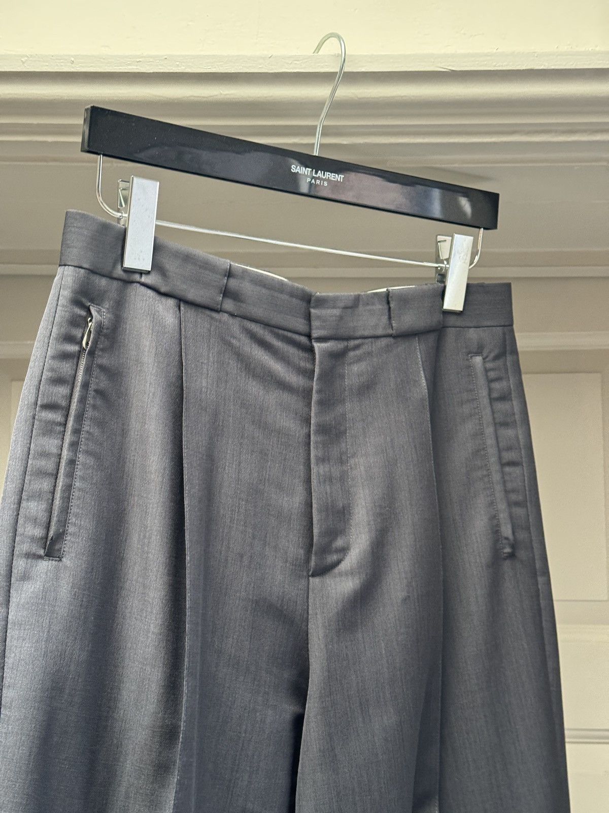 The Row The Row Mens Zipped Pocket Wool Mohair Trousers Grey US 30 Size US 30 / EU 46 - 3 Thumbnail