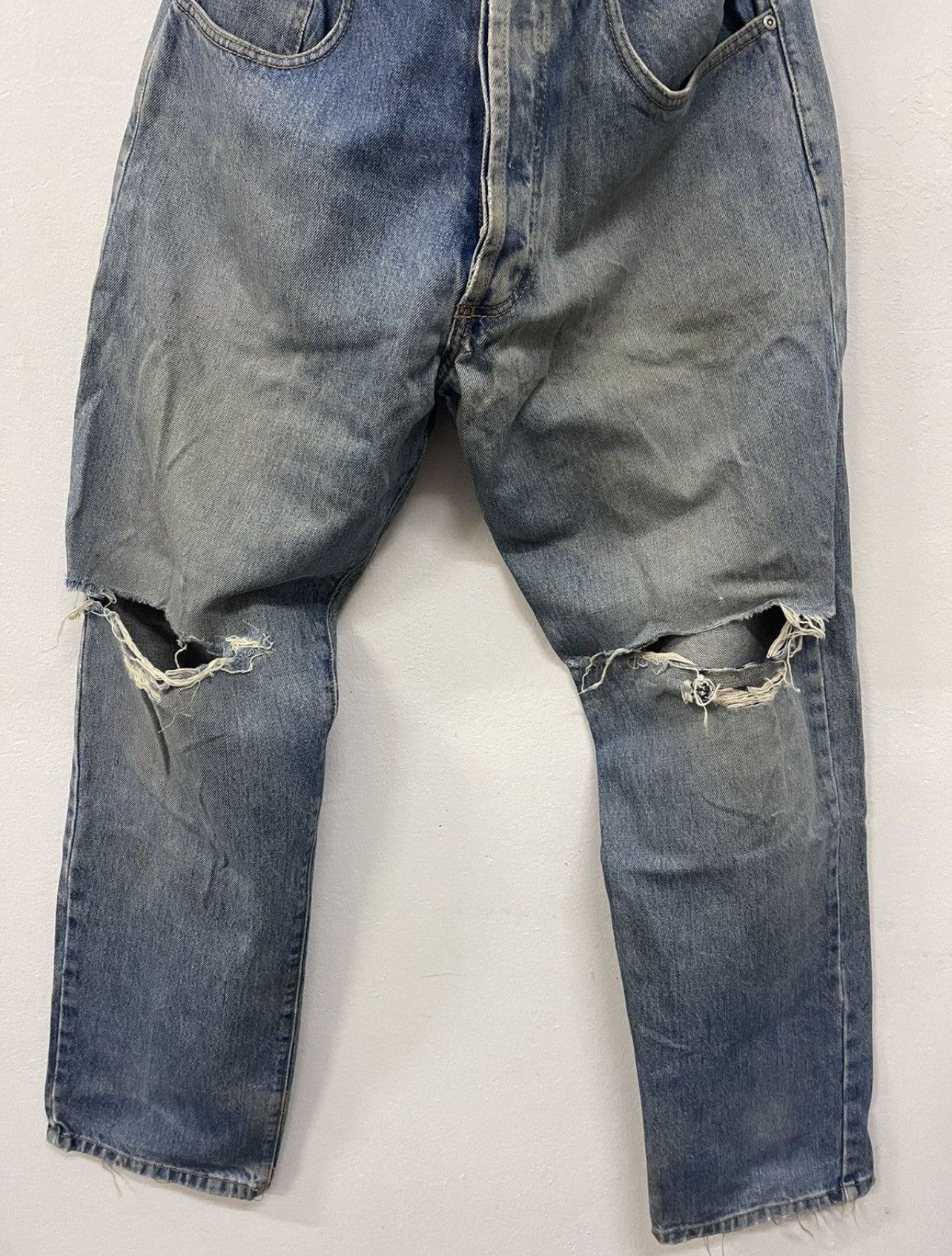 Stussy × Vintage Rip distressed rework Stussy denim Size US 33 - 4 Thumbnail