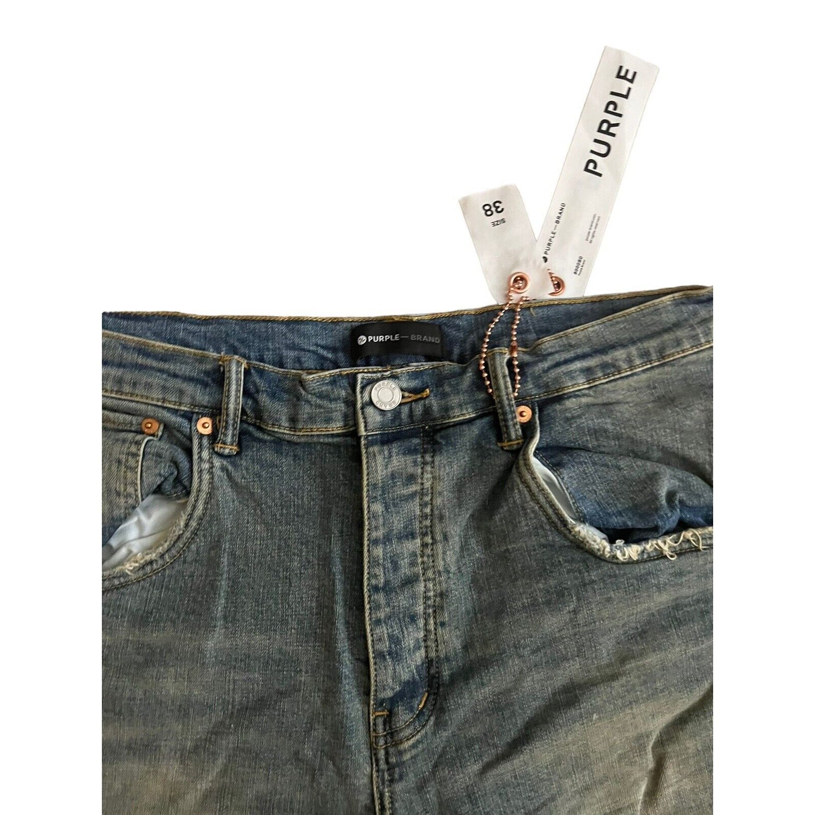 Purple Brand Purple Brand Jeans Mens Drop Fit Slim P002 Blue Size 38/32 Size US 38 / EU 54 - 2 Thumbnail