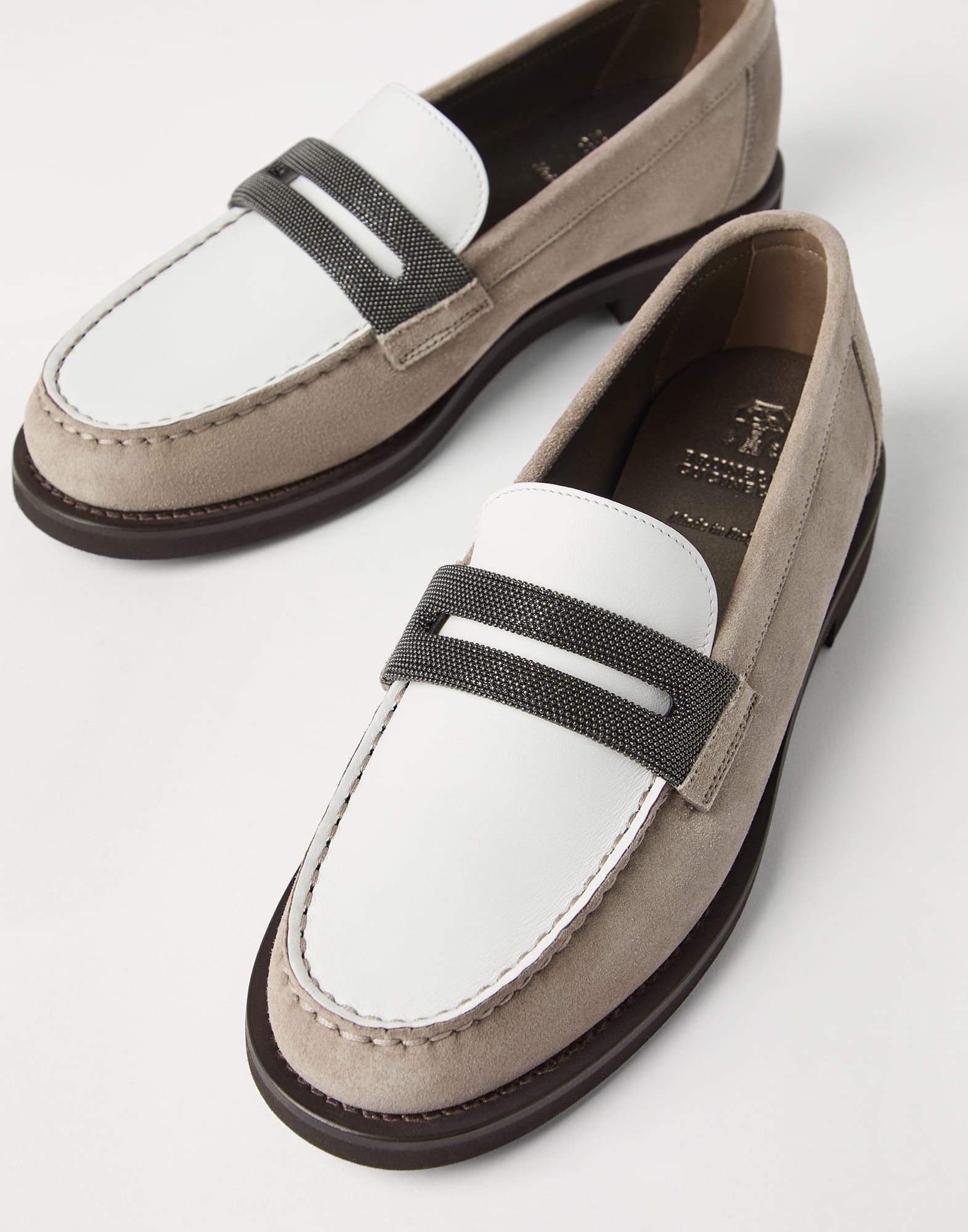 Brunello Cucinelli o1la1rc1a0326 Suede Penny Loafers in Multicolor Size US 8 / IT 38 - 5 Thumbnail