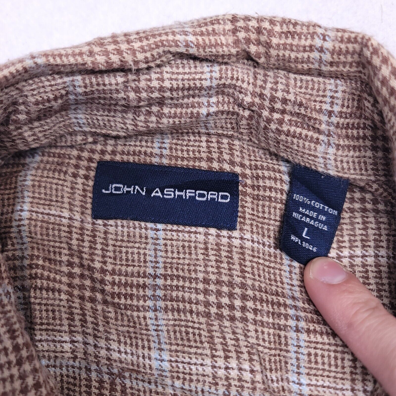 John Ashford John Ashford Tartan Flannel Shirt Mens Size Large L Brown Size US L / EU 52-54 / 3 - 3 Thumbnail