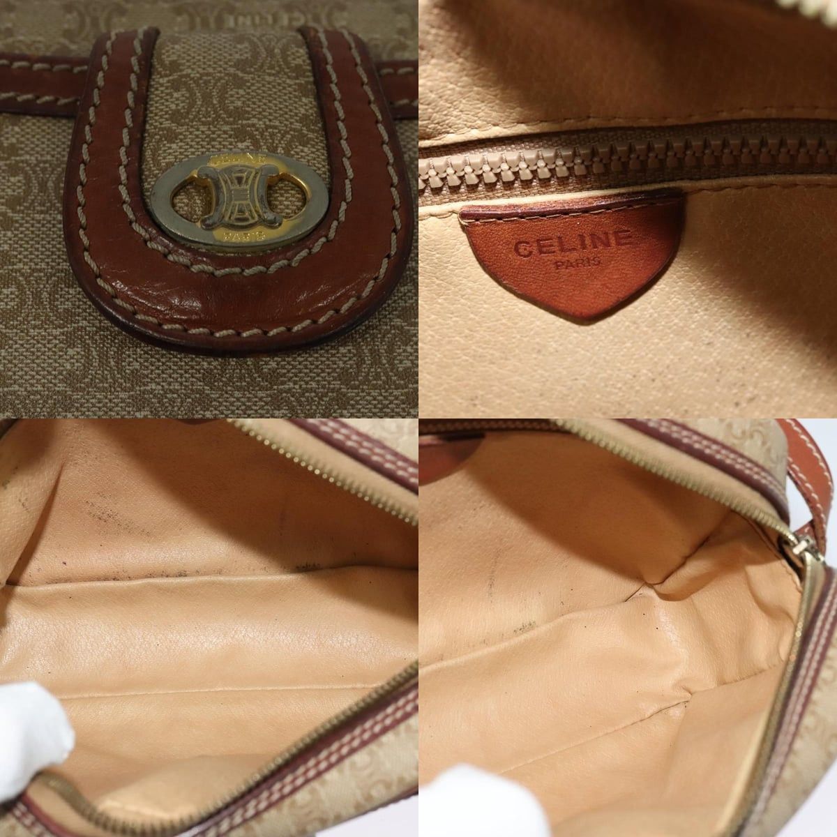 Celine CELINE Macadam Canvas Shoulder Bag Beige Size ONE SIZE - 11 Thumbnail