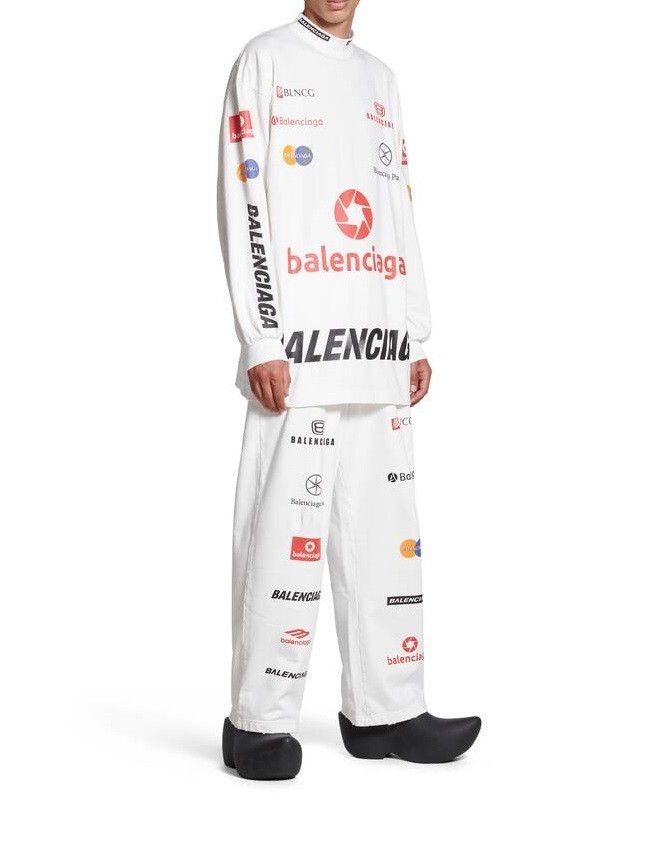 Balenciaga o1mt1gz0225 Top League Long Sleeve T-Shirt Oversized Size US L / EU 52-54 / 3 - 3 Thumbnail