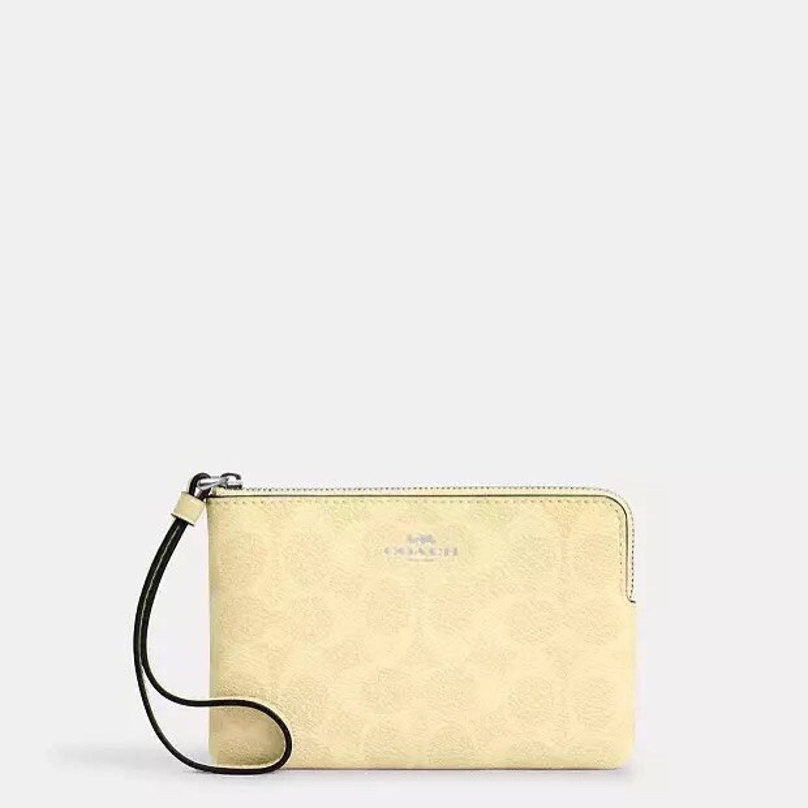 Coach NWT Coach CAQ75 Corner Zip Wristlet Canvas Silver/Hay Size ONE SIZE - 5 Thumbnail