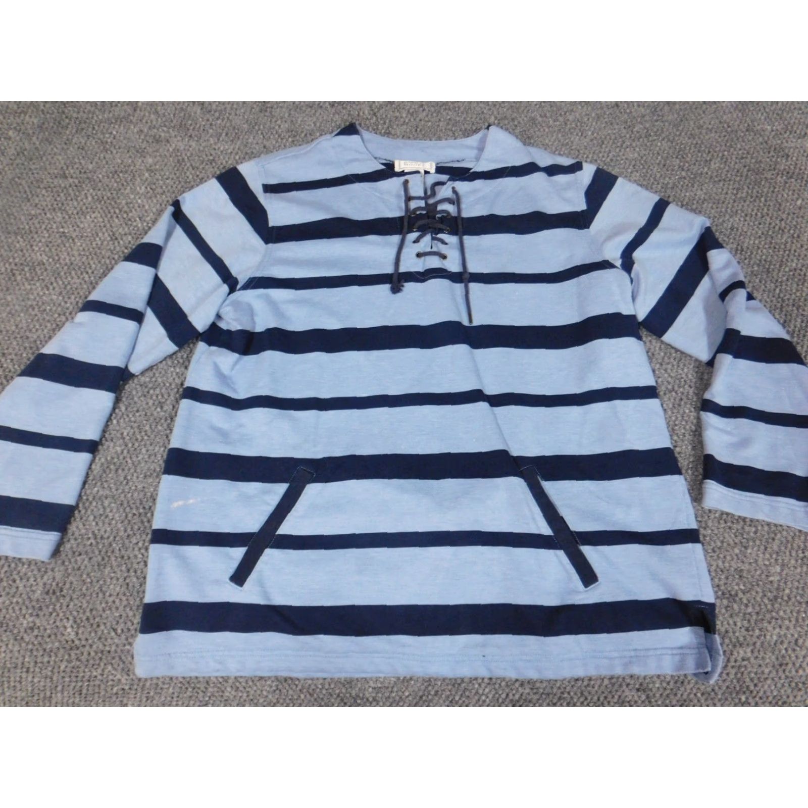 MooRER Jennifer Moore Womens Sweater Large Blue striped pullover stretch Size L / US 10 / IT 46 - 6 Thumbnail