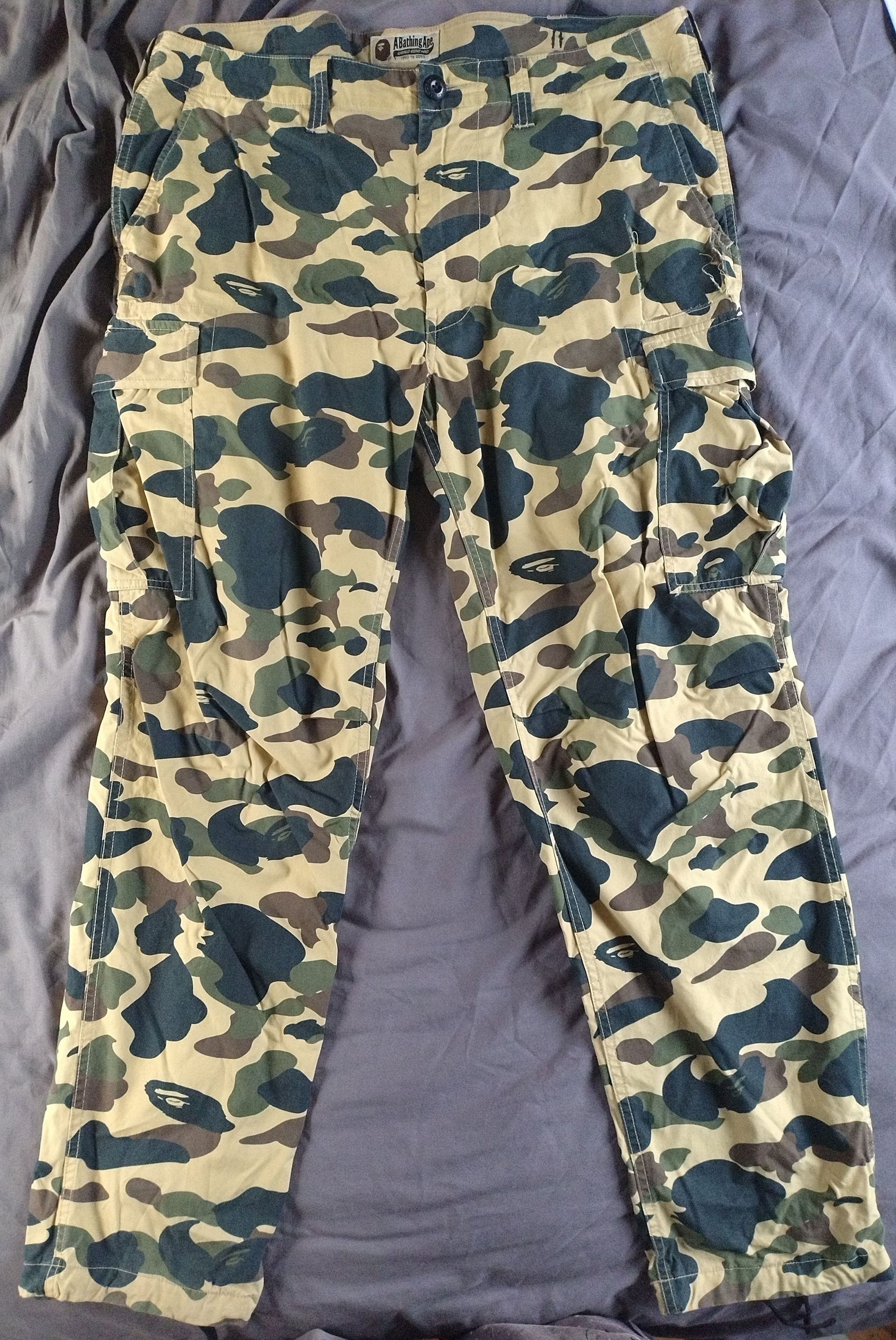 Bape Bape 1st Camo Cargo Pants Yellow Size US 34 / EU 50 - 1 Thumbnail