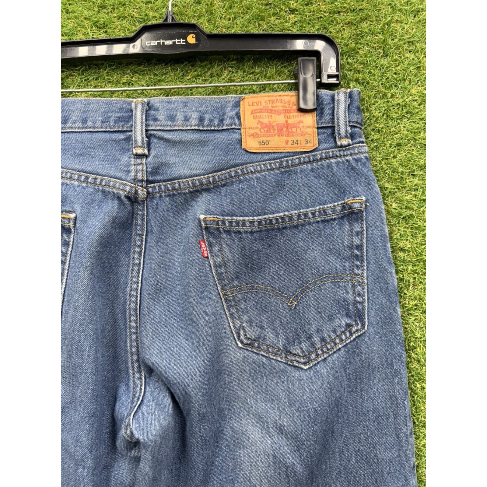 Levi's Levi's 550 Jeans Mens Relaxed Fit Casual Dark Wash Distressed 90s 34x34 Blue Size US 34 / EU 50 - 3 Thumbnail