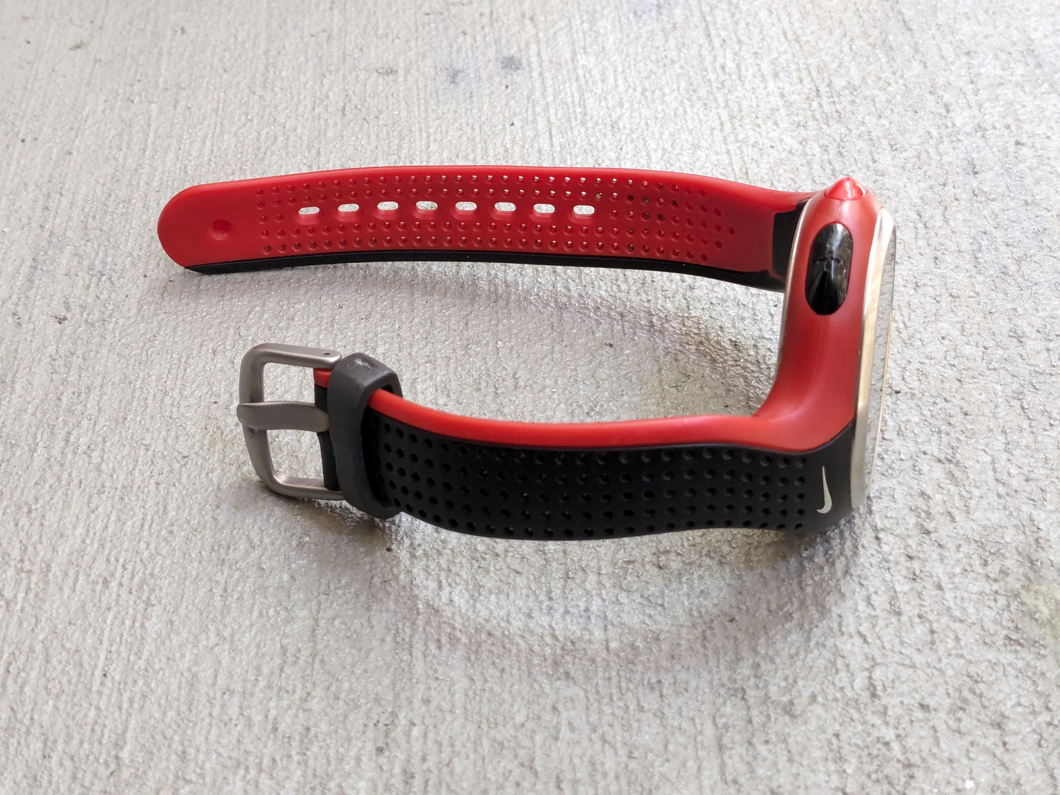 Nike Triax Fury Watch Black Red Digital Rubber Sports