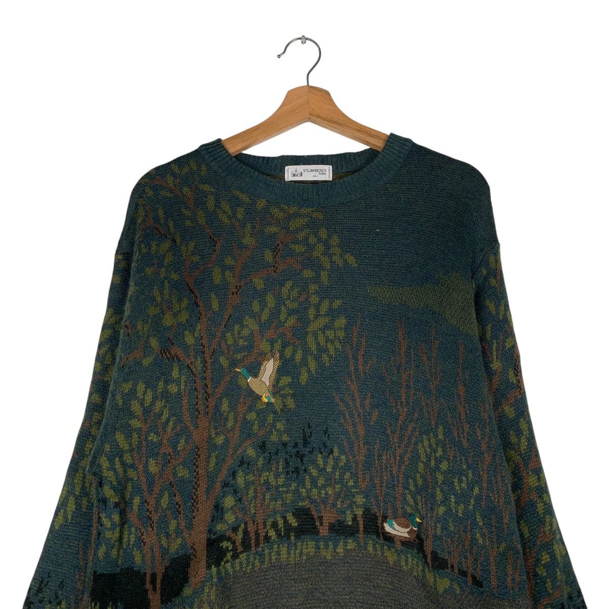 Vintage ST LAWRENCE Villa Graphics Knitted Sweater #1379-C62 Size US L / EU 52-54 / 3 - 2 Thumbnail