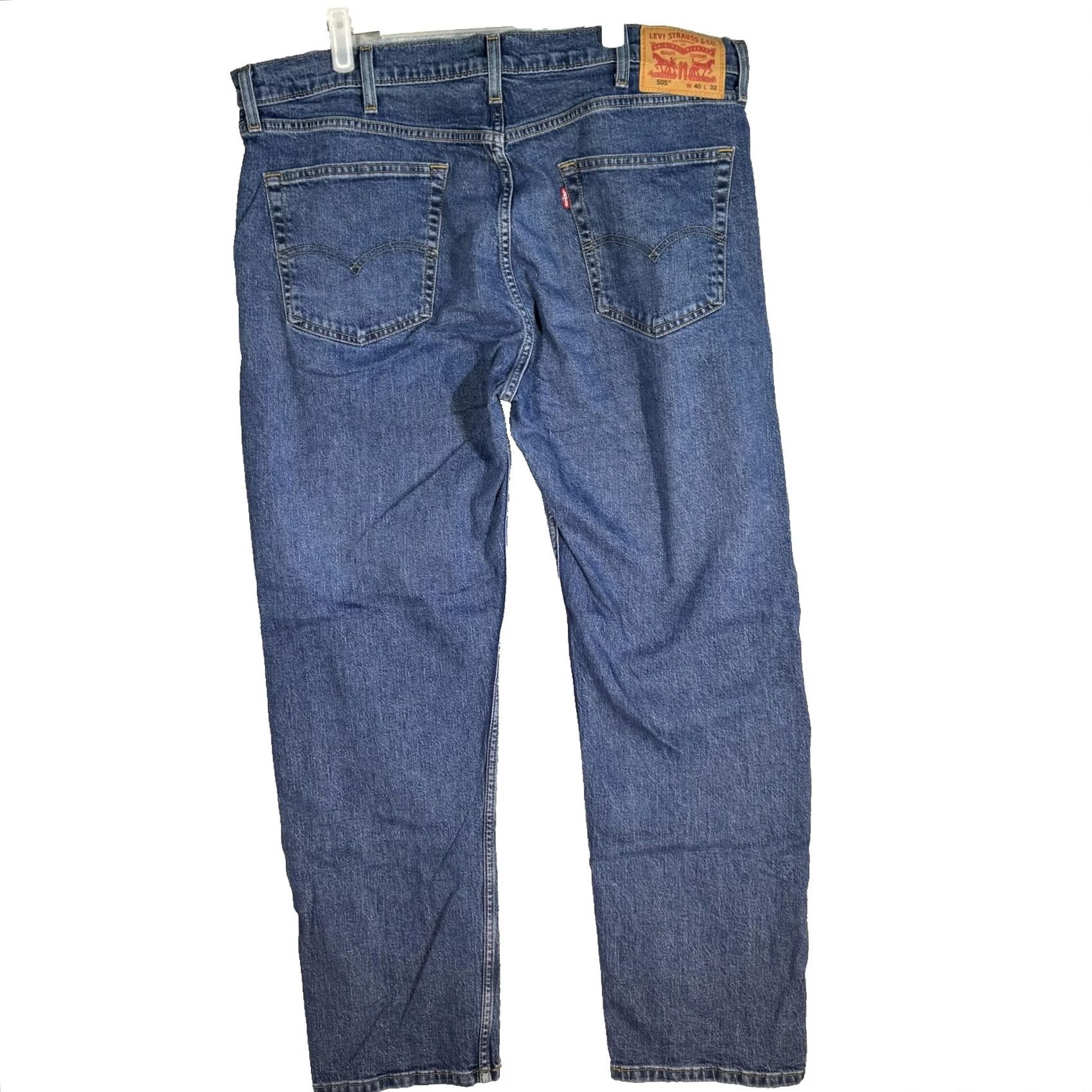 Levi's Levi'S 505 Jeans Mens 40x32 Blue Regular Fit Straight Leg Zip Fly Denim - 505 Classic - Shop Now Size US 40 / EU 56 - 2 Thumbnail
