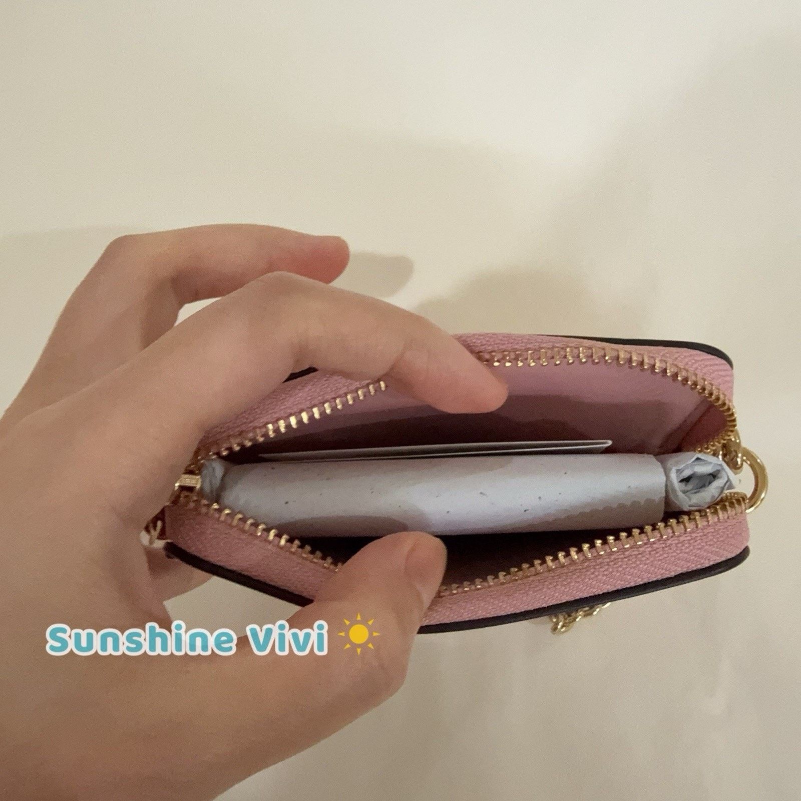 Coach NWT Coach Zip Card Case Charm CFA35 denim/Gold/Light Pink Size ONE SIZE - 8 Thumbnail