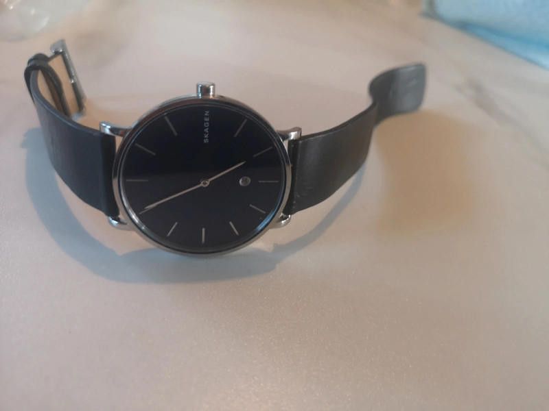 Skagen Skagen black dial leather strap watch Size ONE SIZE - 2 Thumbnail