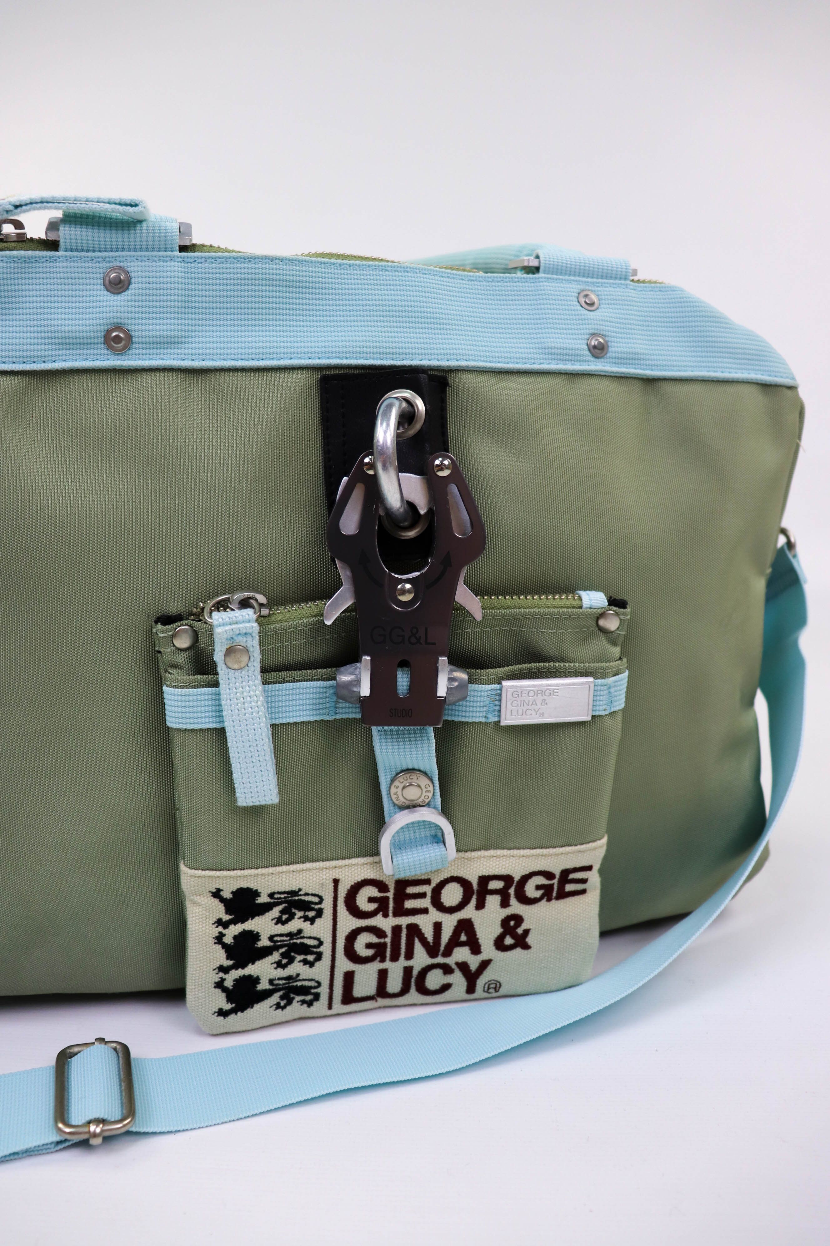 Japanese Brand GGL George Gina & Lucy Khaki Olive Nylon Cargo Shoulder Bag Size ONE SIZE - 5 Thumbnail