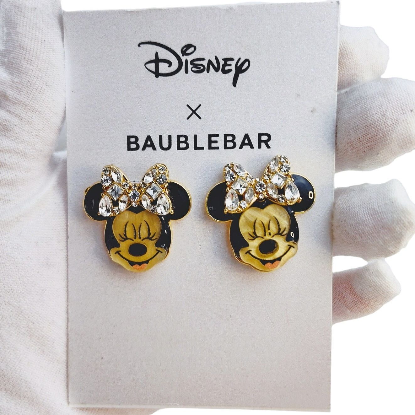 Disney Disney x BaubleBar Minnie Stud Earrings w Rhinestone Bow NIP Size ONE SIZE - 1 Thumbnail