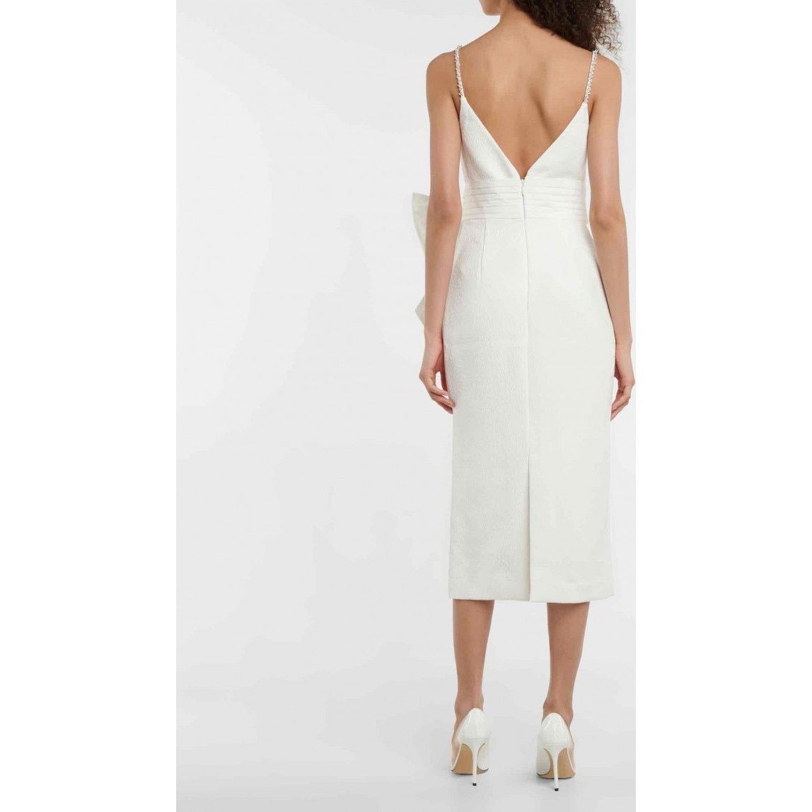 Other Rebecca Vallance Genevieve Bow V-Neck Sheath Midi Dress Size M / US 6-8 / IT 42-44 - 5 Thumbnail