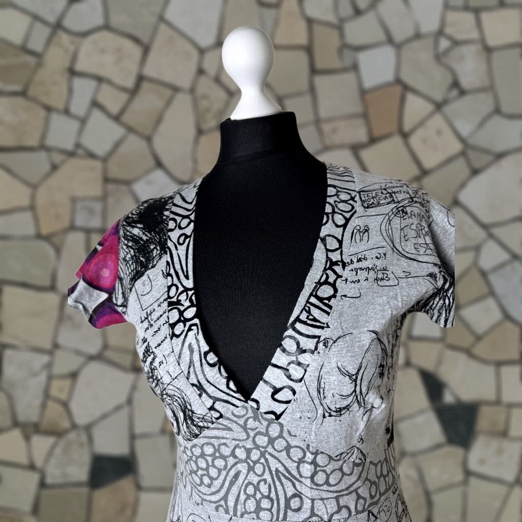 Desigual Desigual Dress Womens L Grey A-Line Knee Length 90cm 43cm 40cm 21V2008 Size L / US 10 / IT 46 - 1 Thumbnail