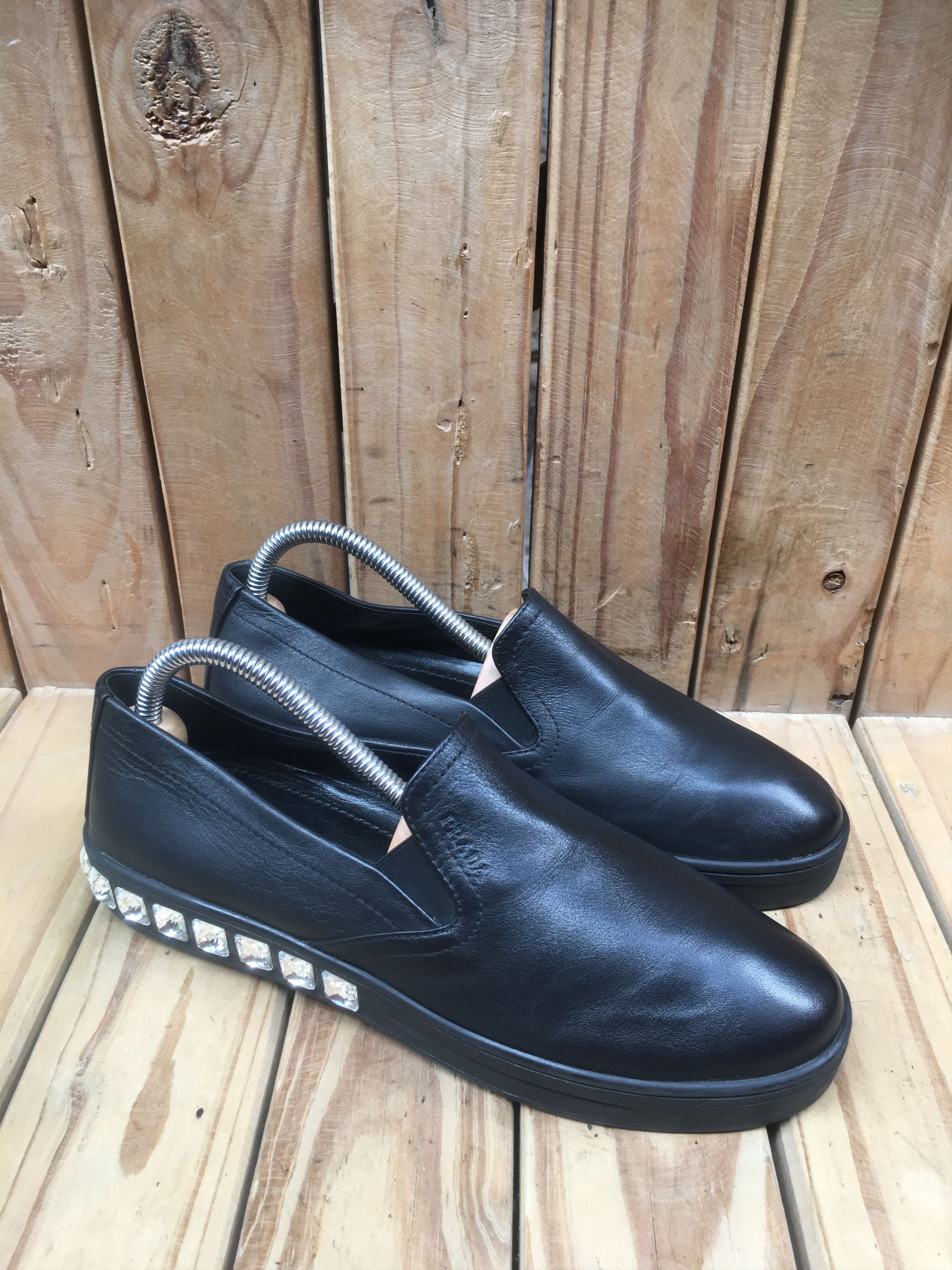 Prada PRADA Black women's Leather Casual Sneakers Uk 4 EUR 37 US 7 Size US 7 / IT 37 - 8 Thumbnail