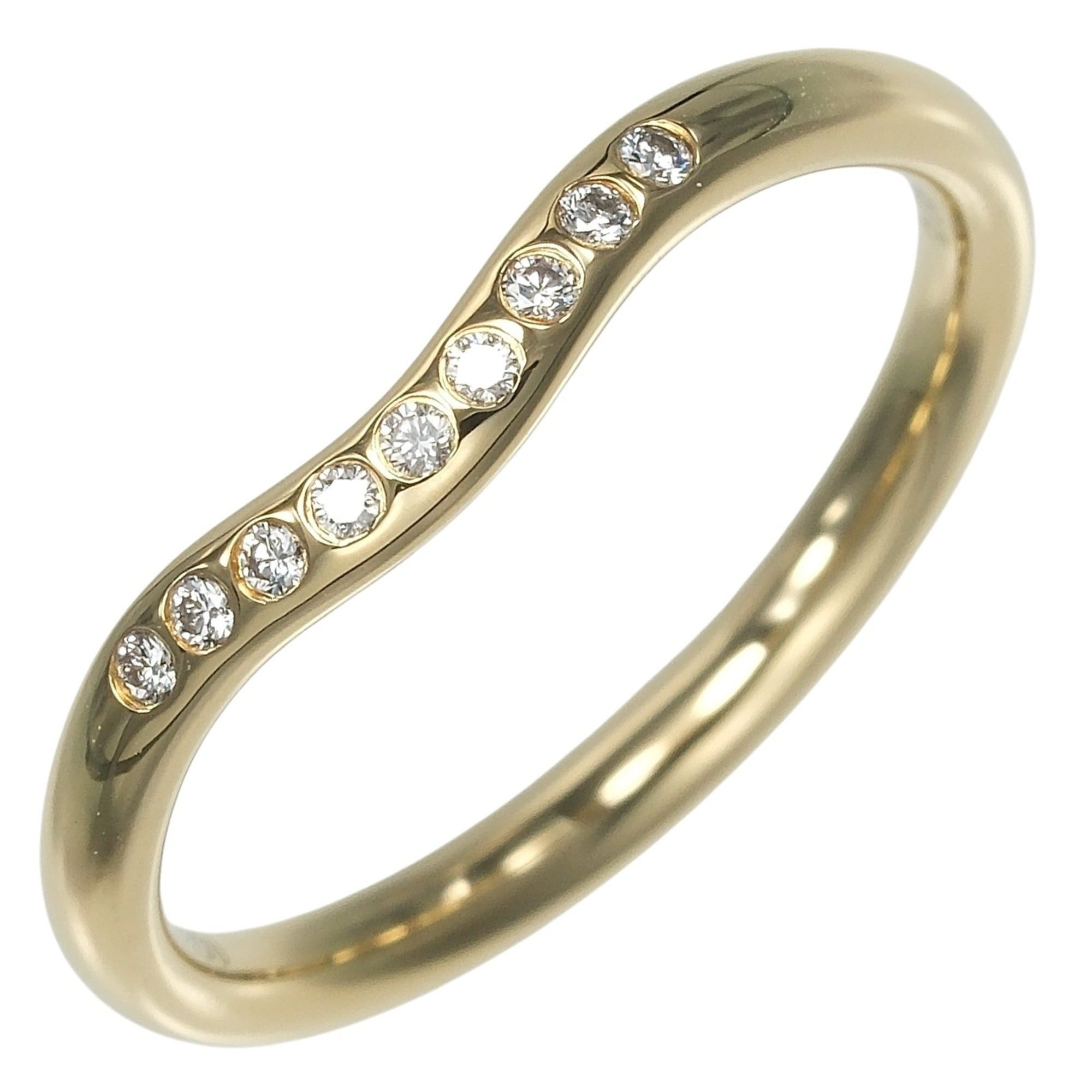 Tiffany & Co. Tiffany & Co. Curved Band Ring, Size 11.5, 18K Yellow Gold, 9 Diamonds, Approx. 2.53g. Size ONE SIZE - 1 Thumbnail