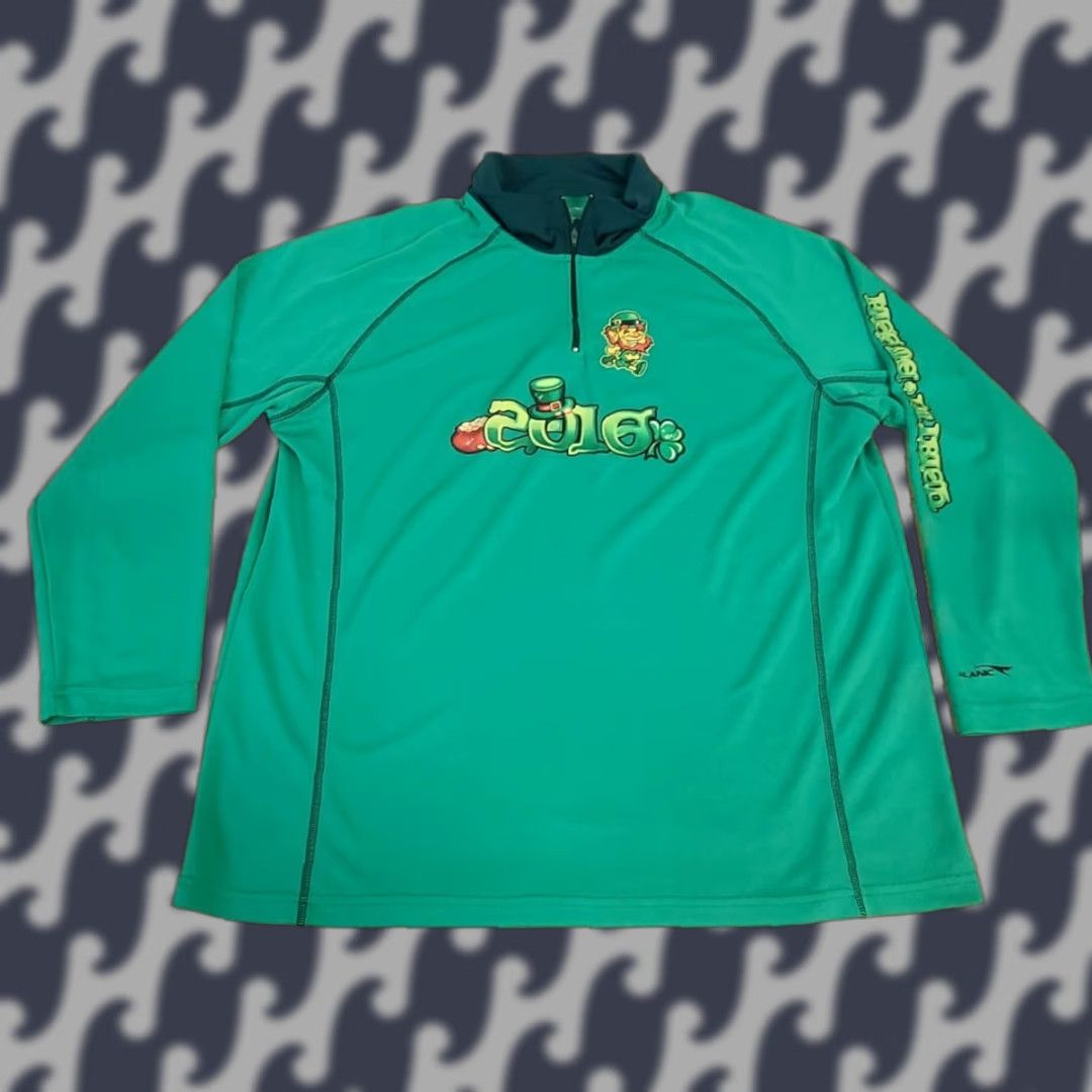 Vintage VINTAGE? No. Actually, not vintage. Alanic Jersey Men XL Green Running Kiss Me I'm Irish LS Activewear Shirt? Size US XL / EU 56 / 4 - 1 Thumbnail