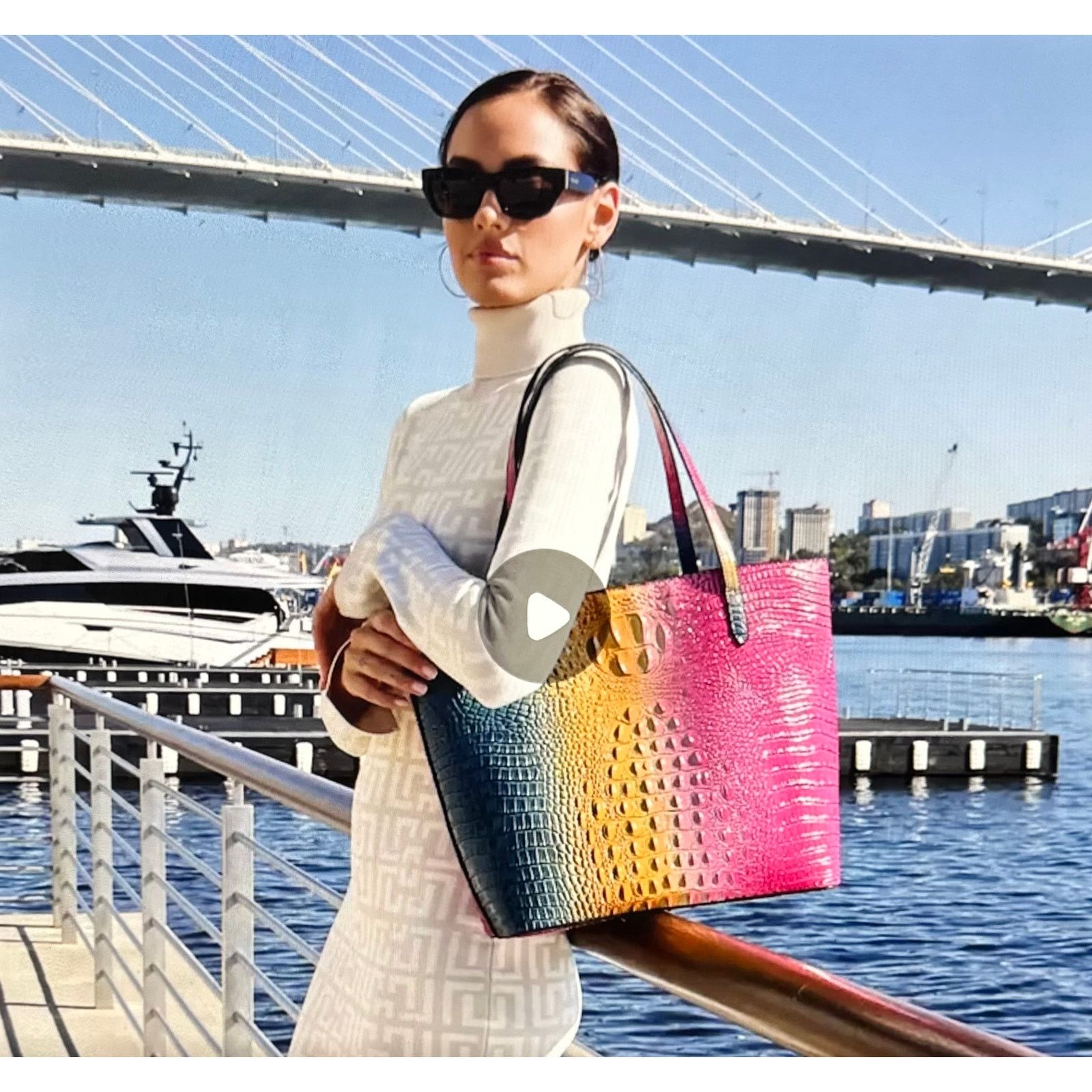 Other Colorblock Gradient Large Shoulder Handbag w/clutch Multi Size ONE SIZE - 6 Thumbnail