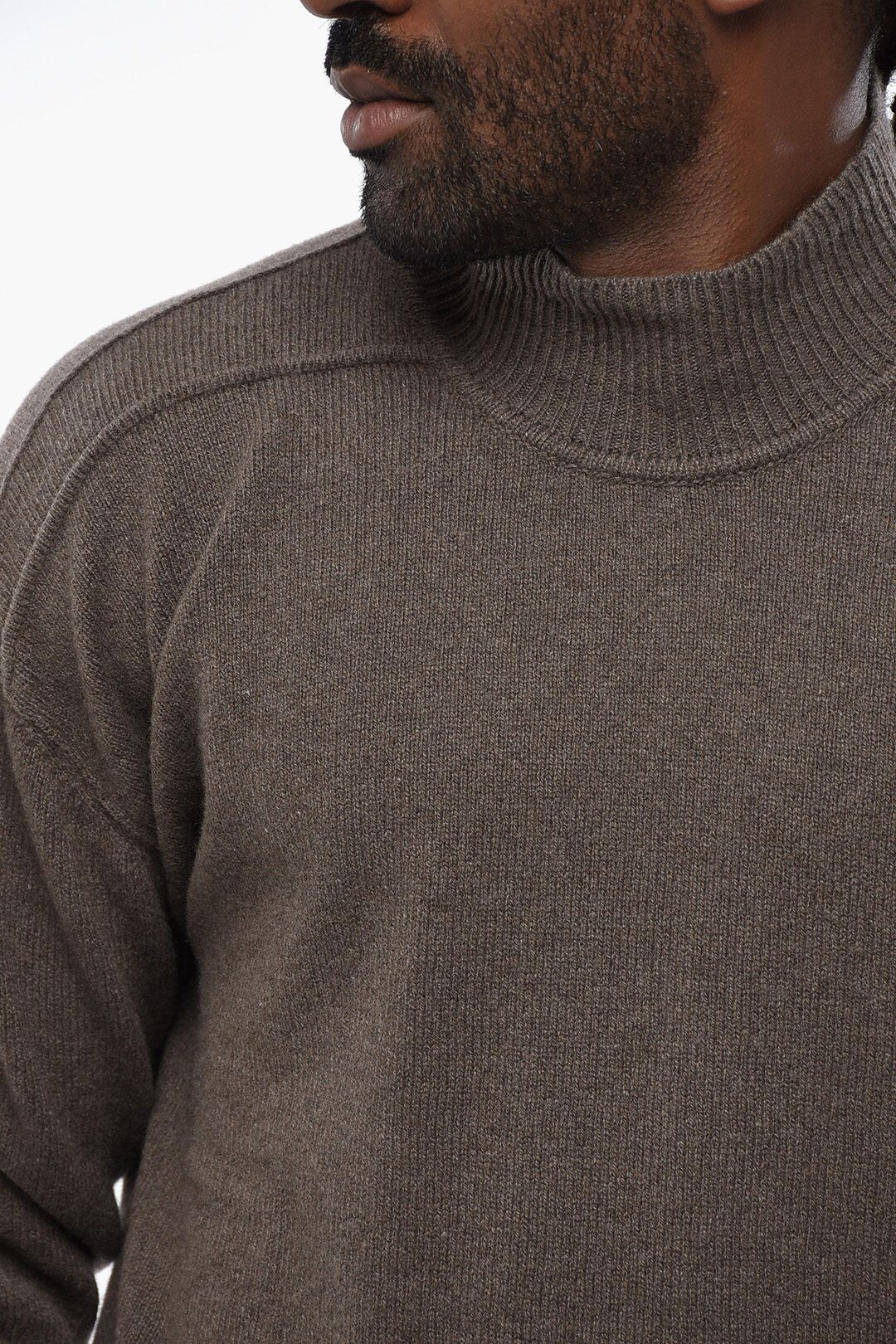 Rick Owens og1mm1025 Turtleneck Sweater in Dark Beige Size US S / EU 44-46 / 1 - 3 Thumbnail