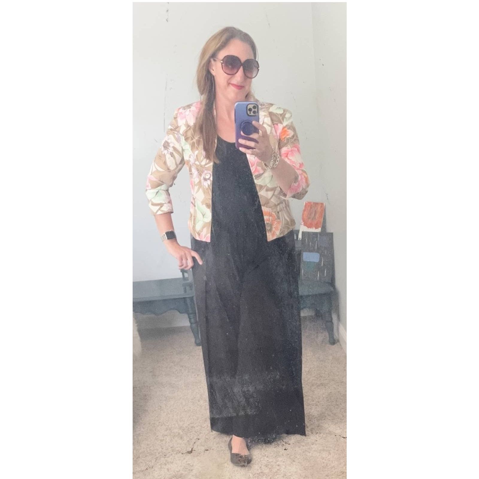 Vintage Vintage 100% Silk Floral Print 3/4 sleeve Blazer Jacket 4 Size S / US 4 / IT 40 - 8 Thumbnail