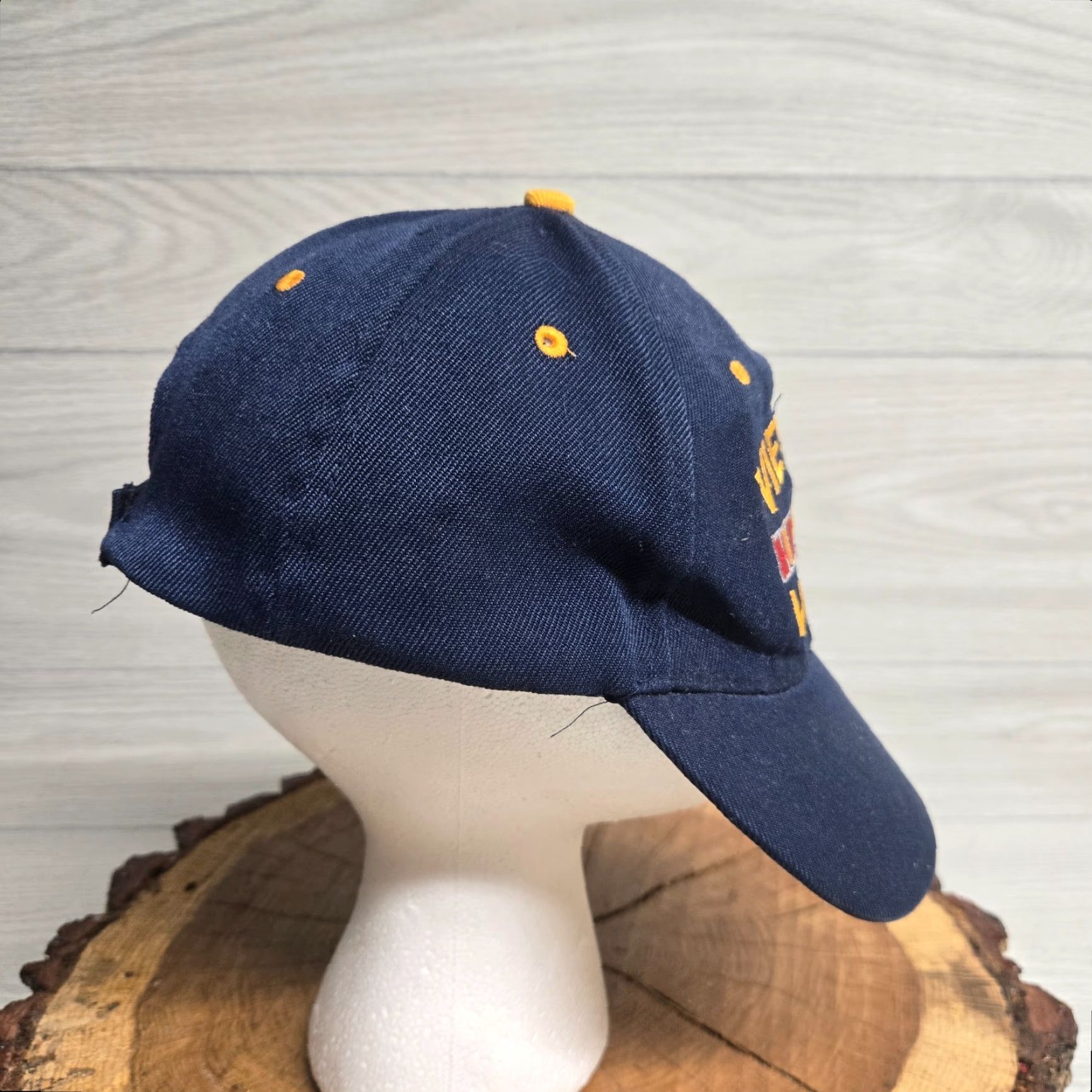 Vintage VINTAGE Vietnam Veteran Hat Trucker Cap Adjustable Strap Back Men’s Blue USA Navy Military Theme Hat Mens Adjustable Size ONE SIZE - 2 Thumbnail
