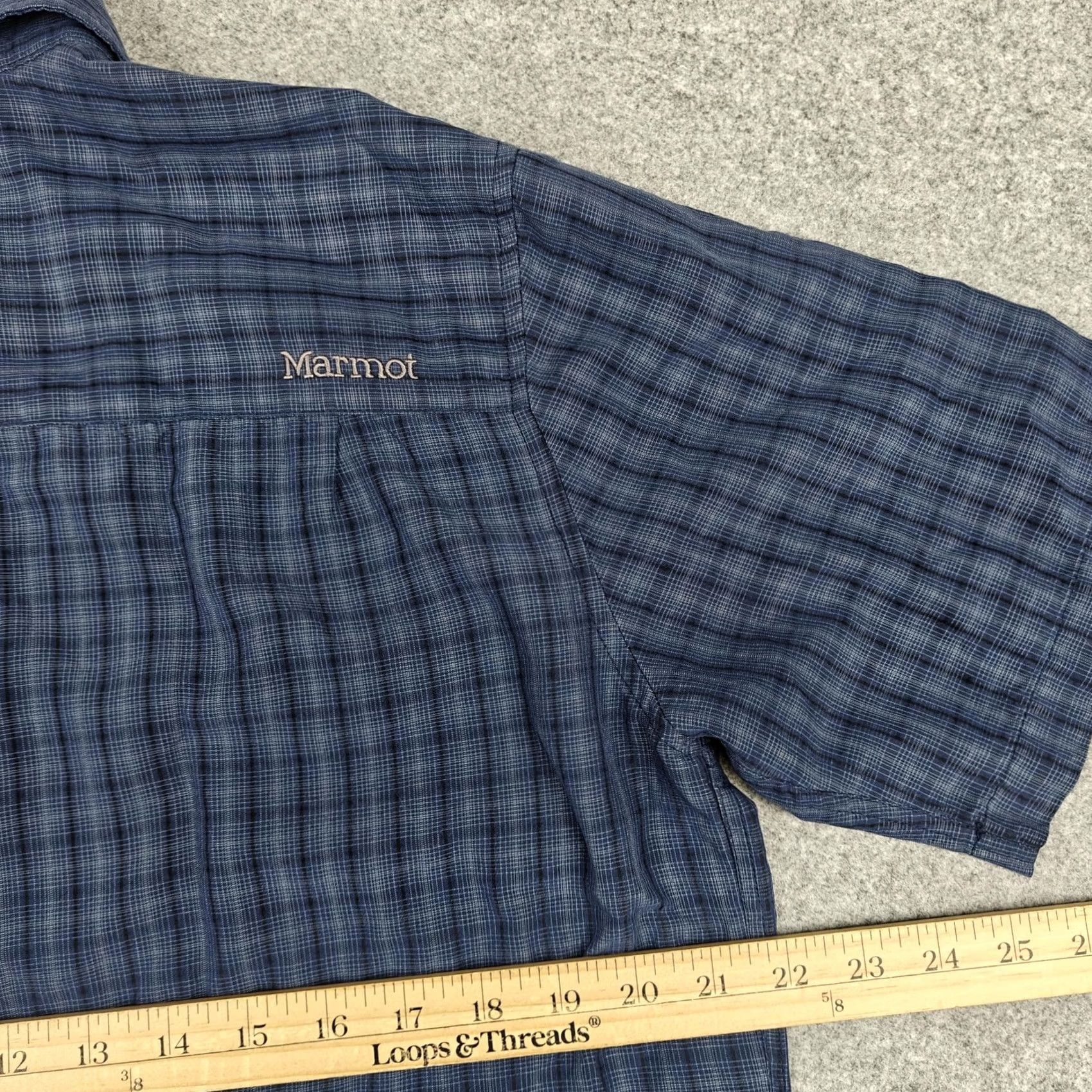 Marmot Marmot Shirt Mens Medium Blue Plaid Short Sleeve Button Up Lightweight Casual Size US M / EU 48-50 / 2 - 5 Thumbnail
