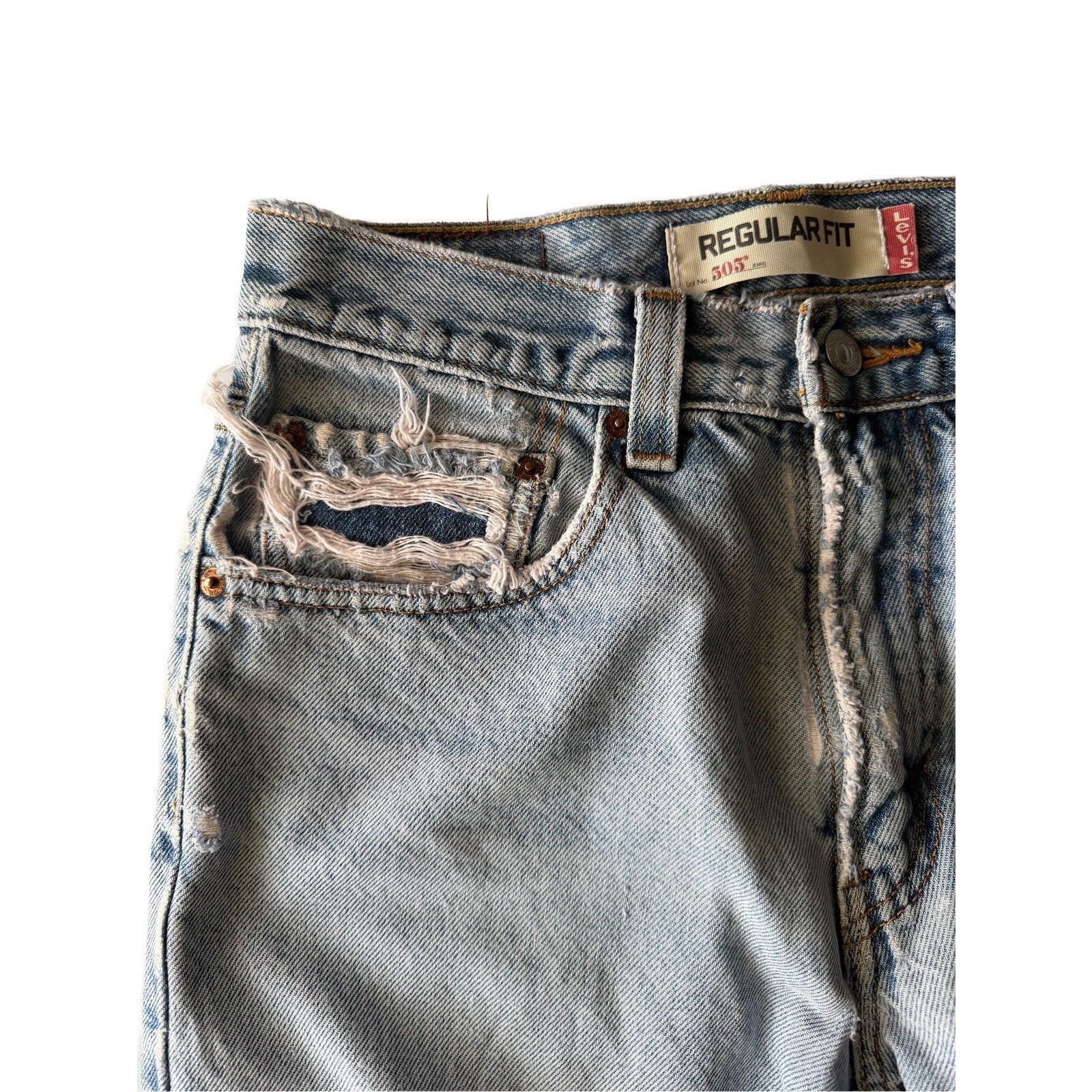 Levi's Vintage Levi’s 505 Jeans 30x30* Distressed Grunge 90s Denim Size US 30 / EU 46 - 2 Thumbnail