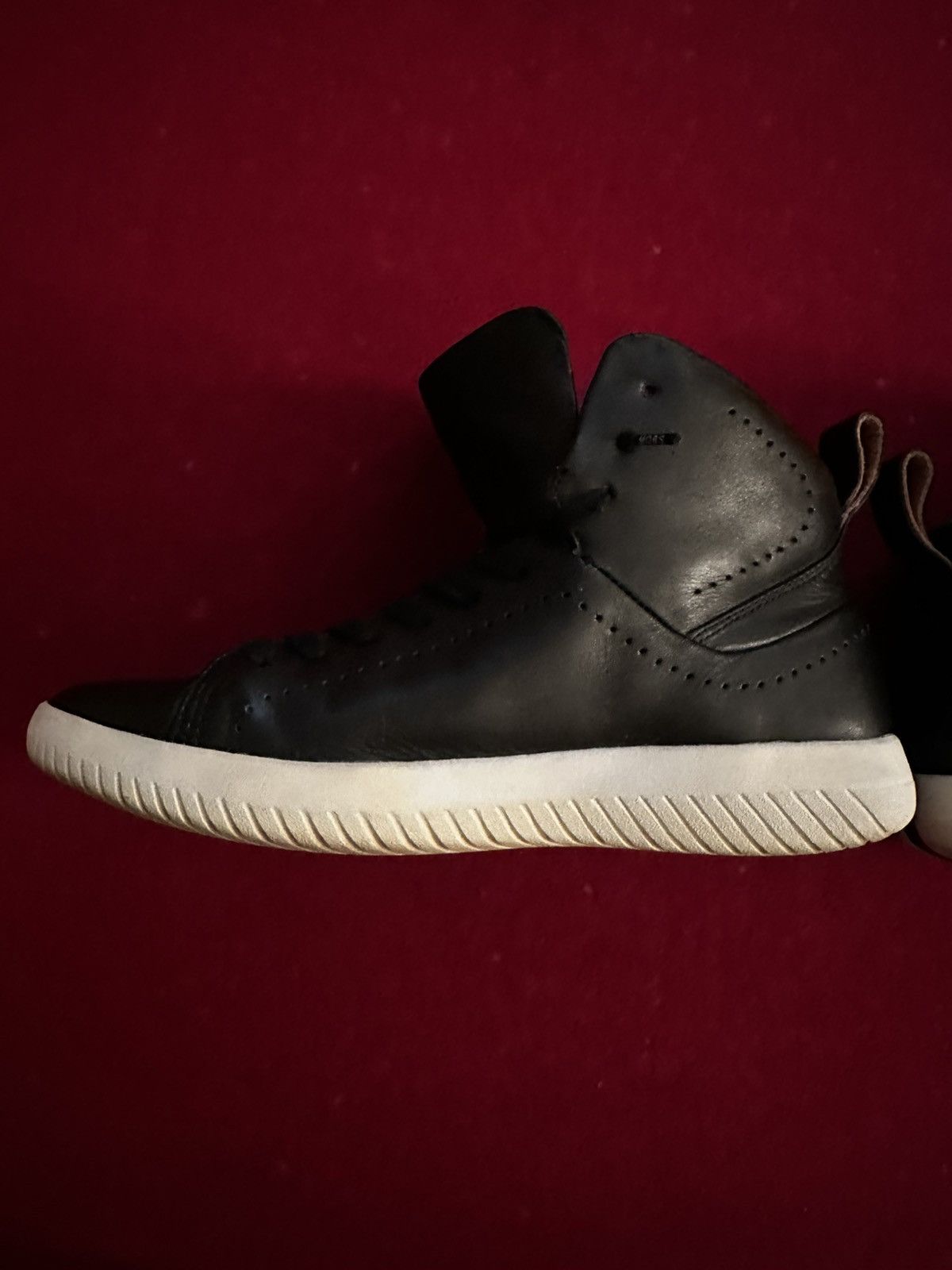 Other MOBS Black Leather Tread High-Top Sneakers SZ 8. Retail $330 Size US 8 / IT 38 - 3 Thumbnail