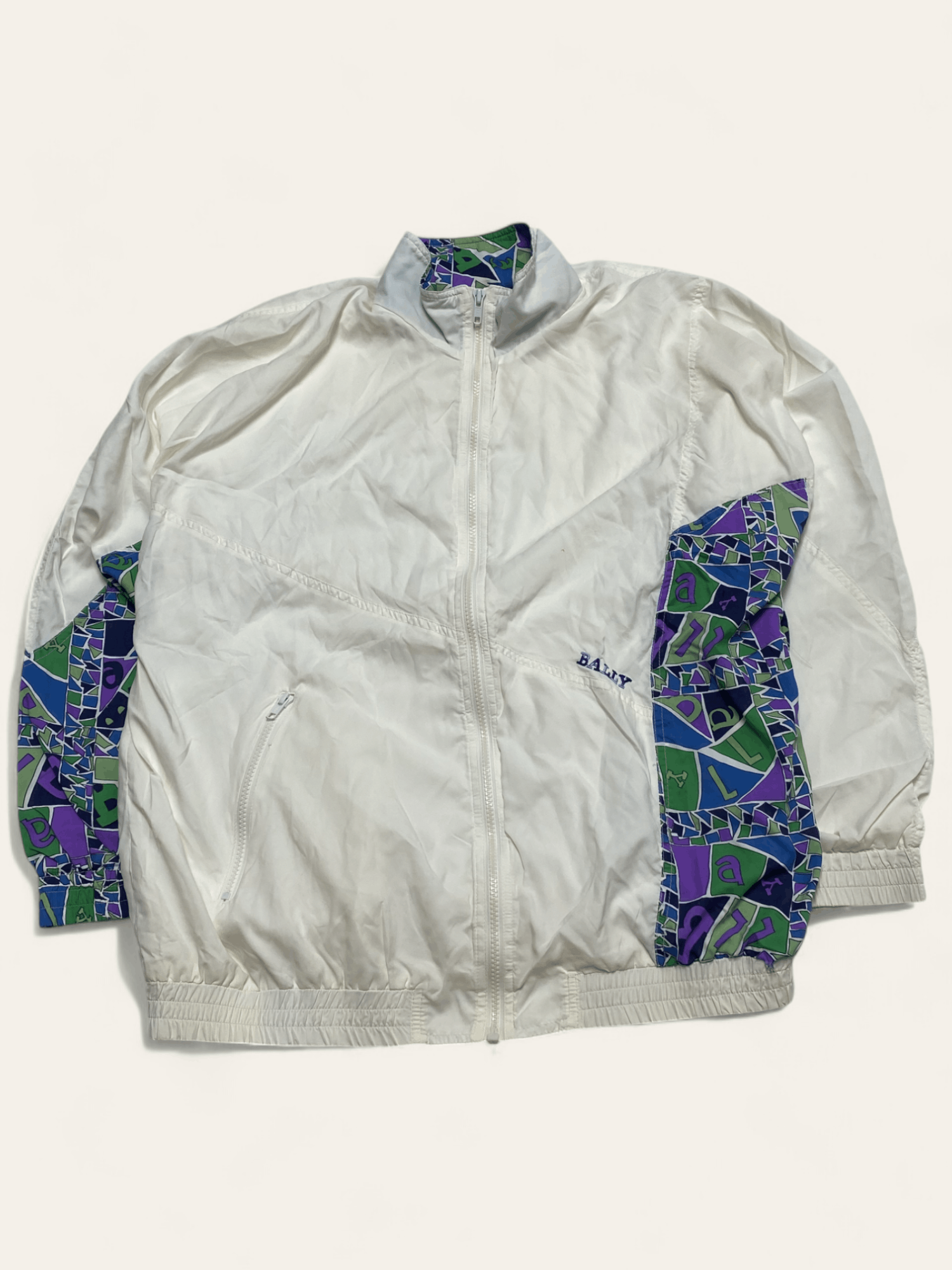 Bally 90s Vintage BALLY Tracking Top Zip Ligh Jacket Drill Y2k Size US XL / EU 56 / 4 - 1 Thumbnail