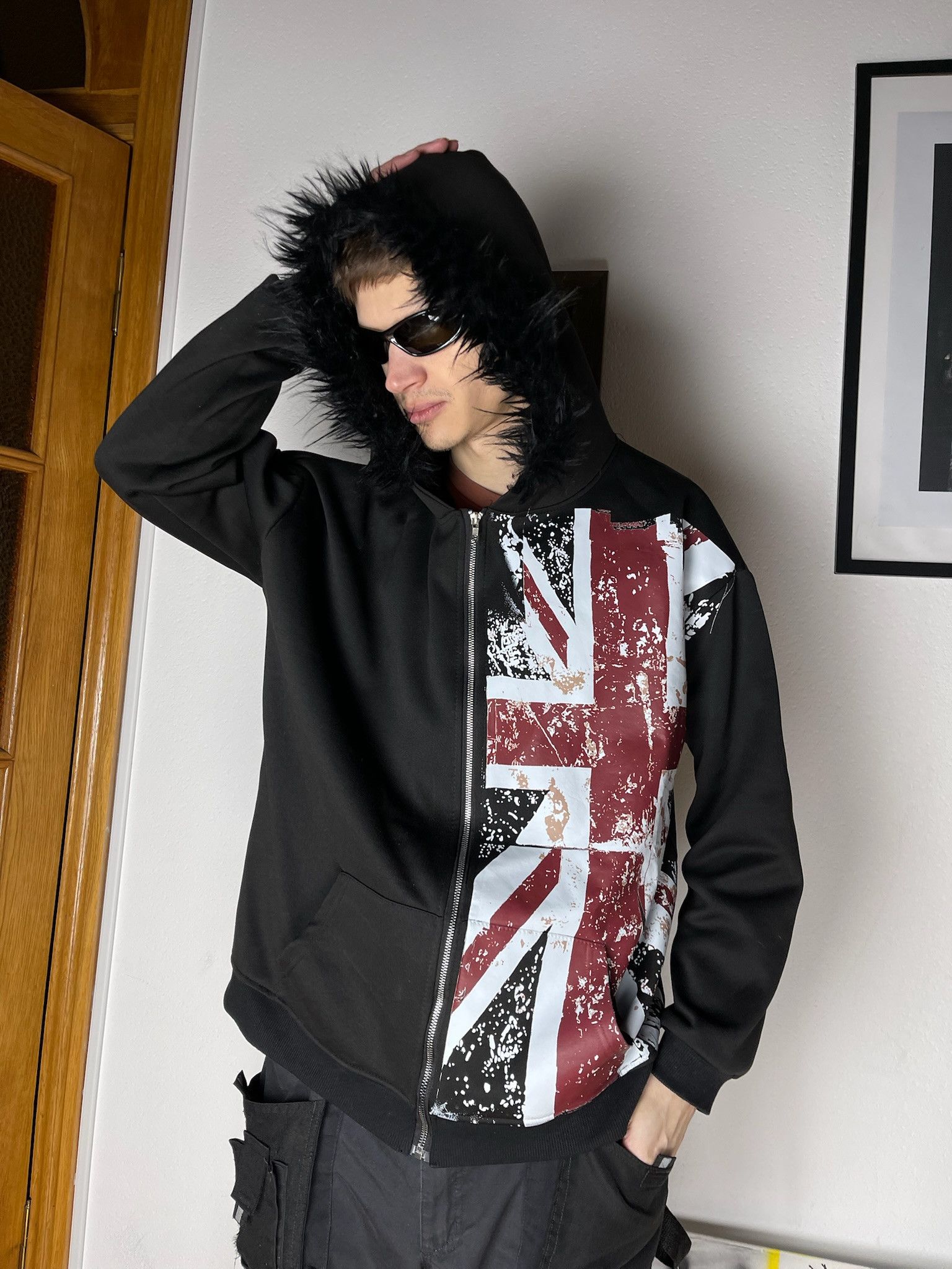 14th Addiction Fur Hoodie LGB Style British flag Size US L / EU 52-54 / 3 - 18 Thumbnail