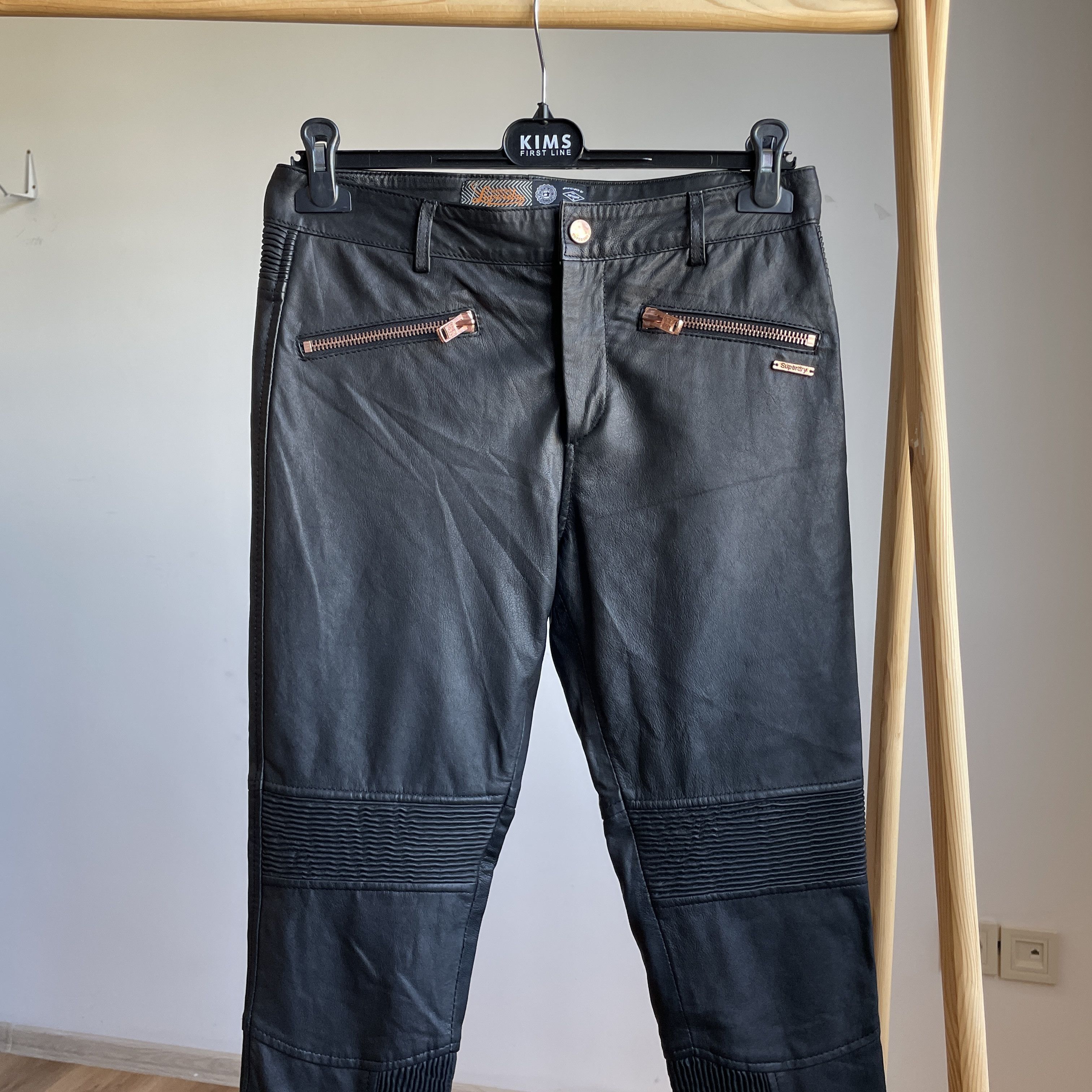 Superdry Superdry Womens Leather Skinny Biker Pants Size S Size 28" / US 6 / IT 42 - 3 Thumbnail