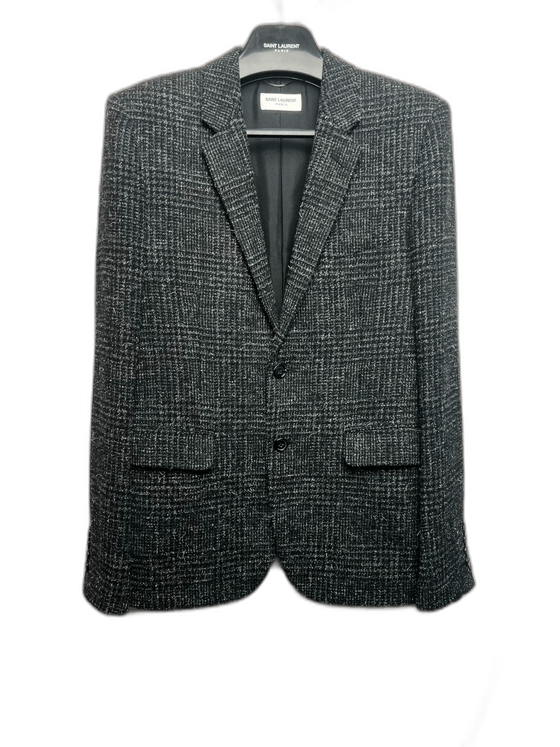 Saint Laurent Paris Saint Laurent Black and Gray Check Blazer Size US L / EU 52-54 / 3 - 1 Thumbnail